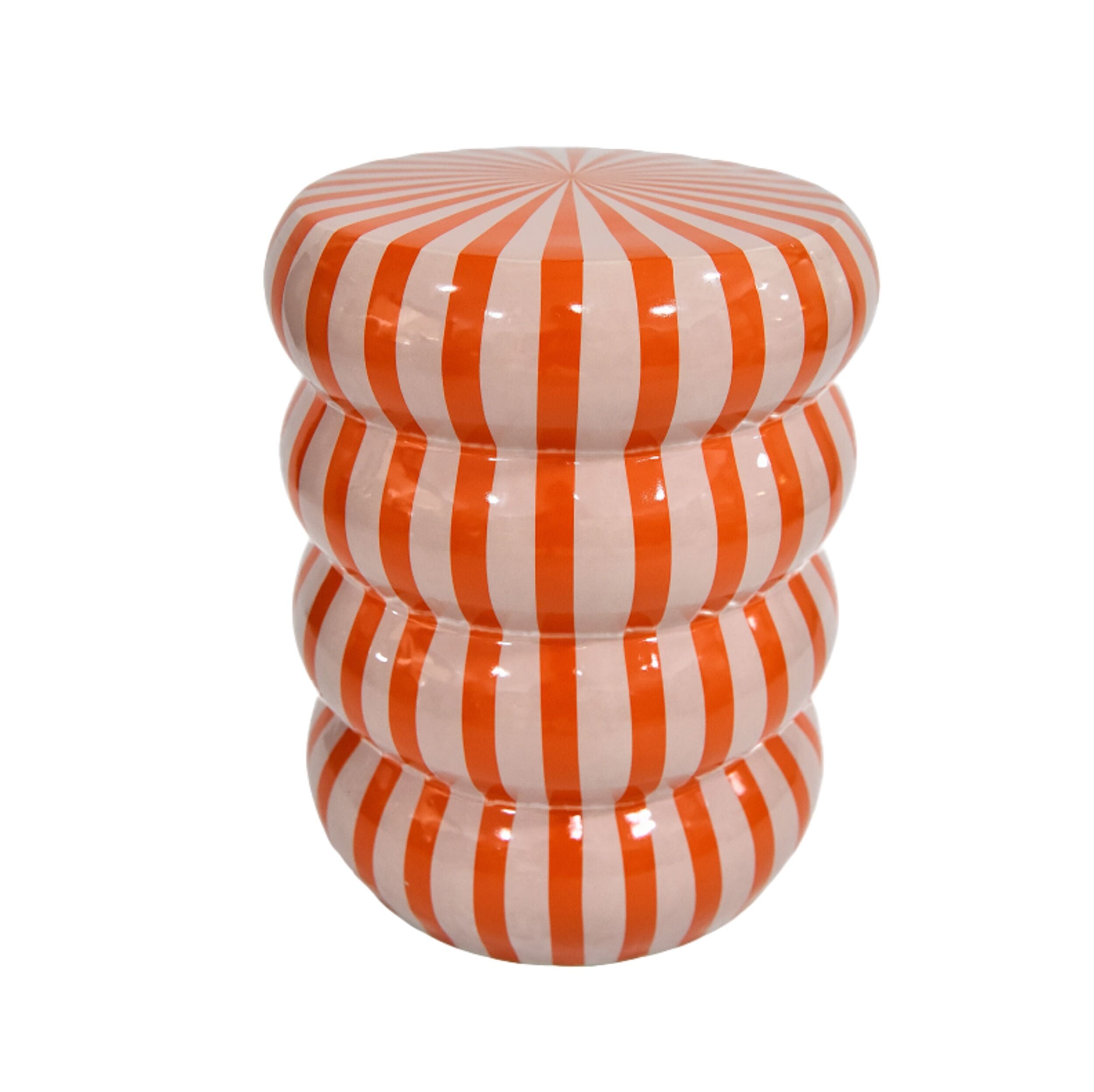 Kiro Curved Stool Pink/Orange