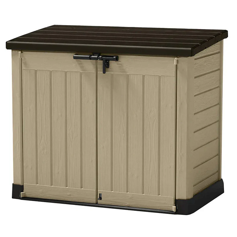 Abri de jardin horizontal en résine Store-It-Out MAX 4,8 x 2,7 pi, 42 pi³, beige/brun