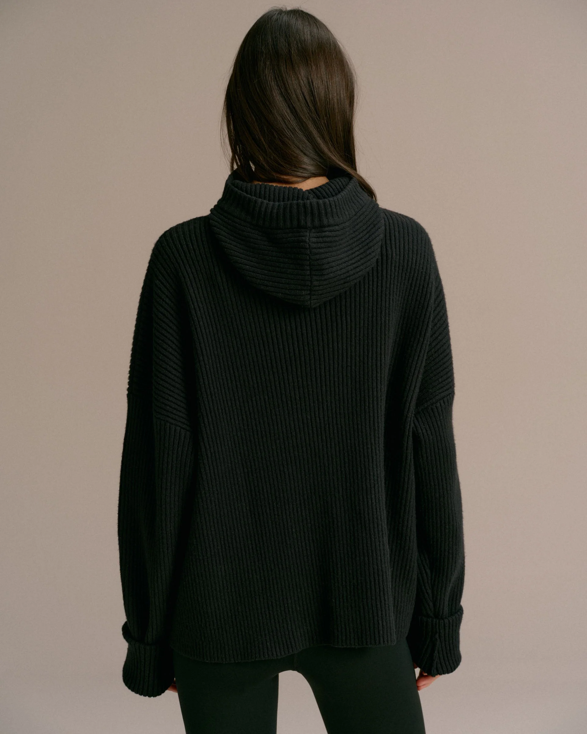 Balaclava Knit Hoodie - Black