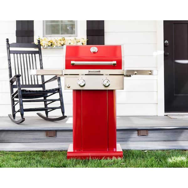 2-Burner Propane Gas Grill in all Red - Image 10