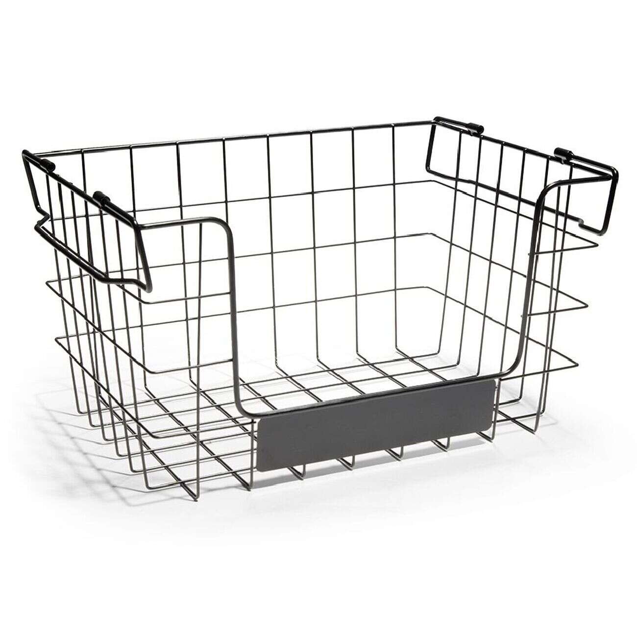 Panier superposable taille M métal noir 34,5x24x19cm