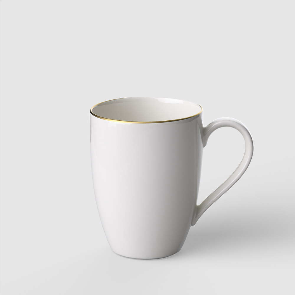 Anmut Mug - White, 10.2 oz, Premium Bone Porcelain