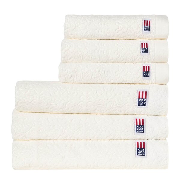Velour jacquard ornament håndkle 50x70 cm snow white