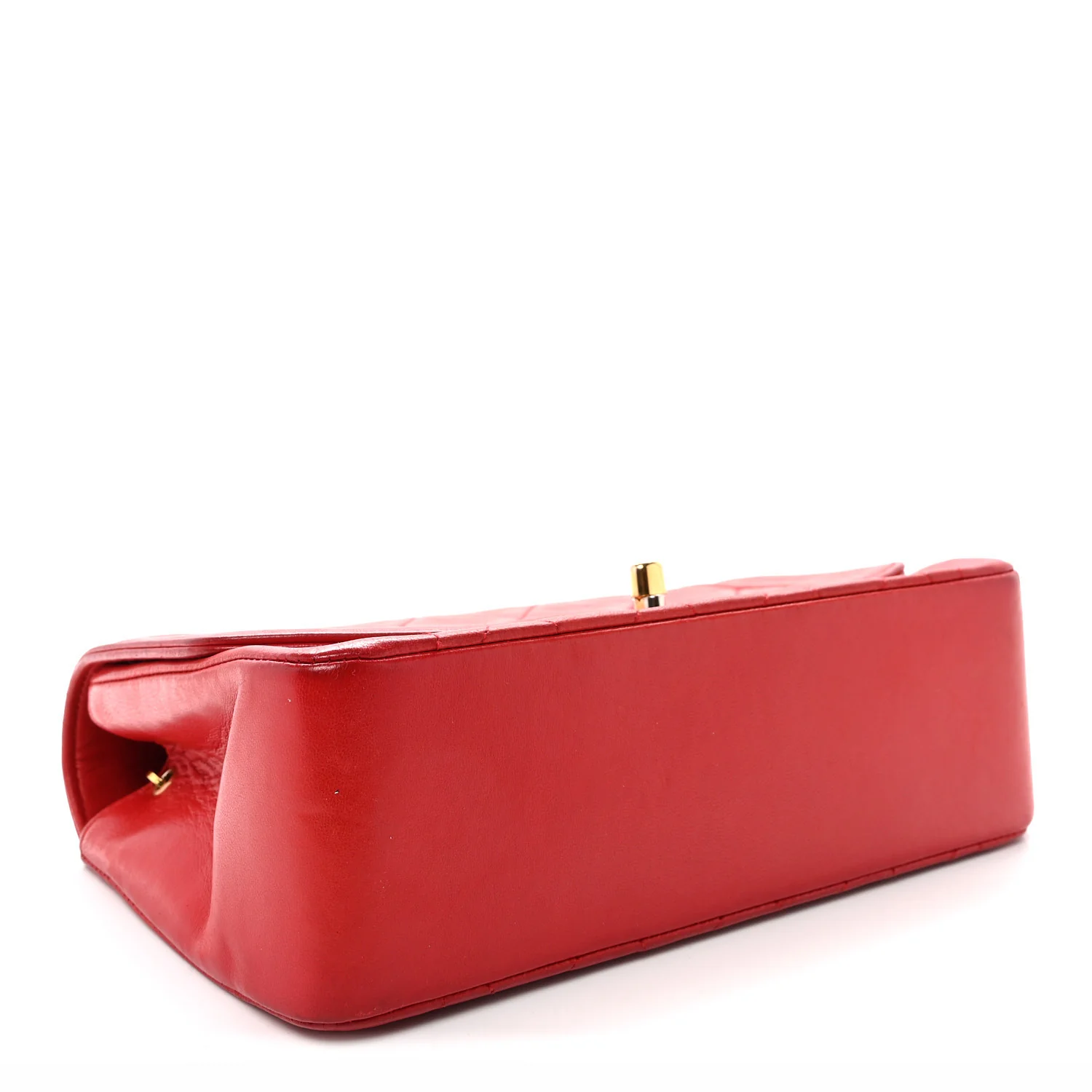 Lambskin Quilted Small Single Flap Red