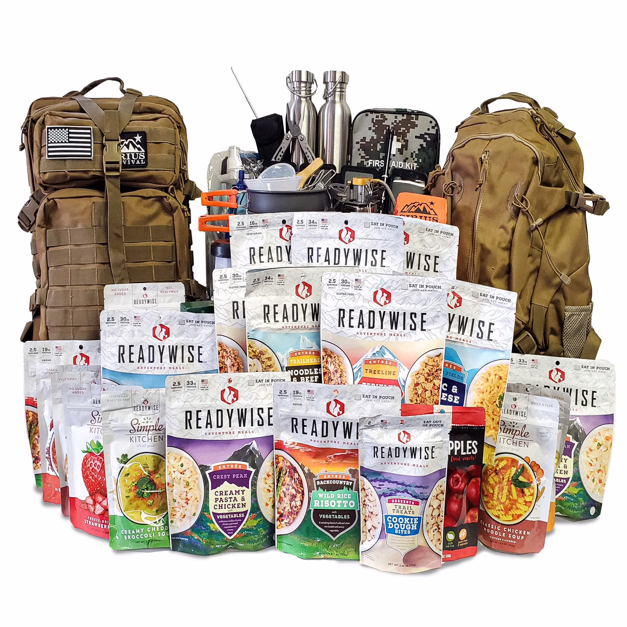 72 Emergency Survival Kit/Backpack �C 72 Hour for 2 People �C Disaster Preparedness �C Delicious Food, Gear, Lighting, First Aid, Tools More Camo(Camo) - Image 7