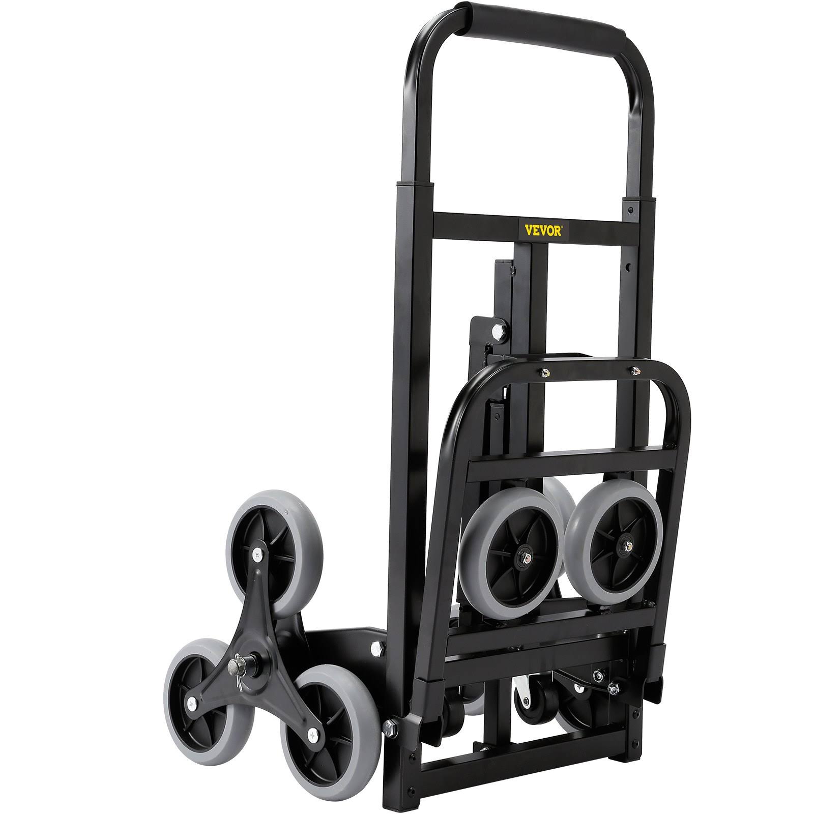VEVOR Stair Climbing Hand Truck Heavy-Duty Hand Cart Dolly 375 lbs Load Capacity Foldable Stair Climber Hand Trucks with Adjustable Handle All