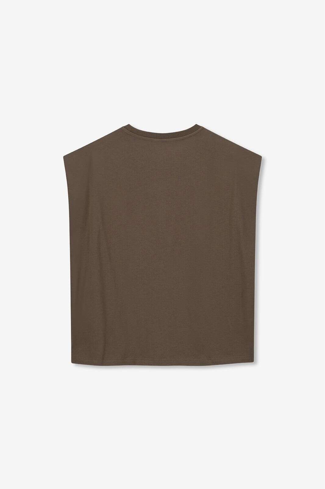 Donkergroen mouwloos T-shirt