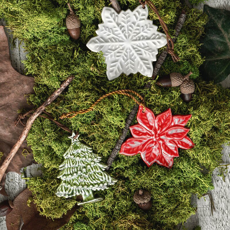 Juleornament juletre 9 cm grønn
