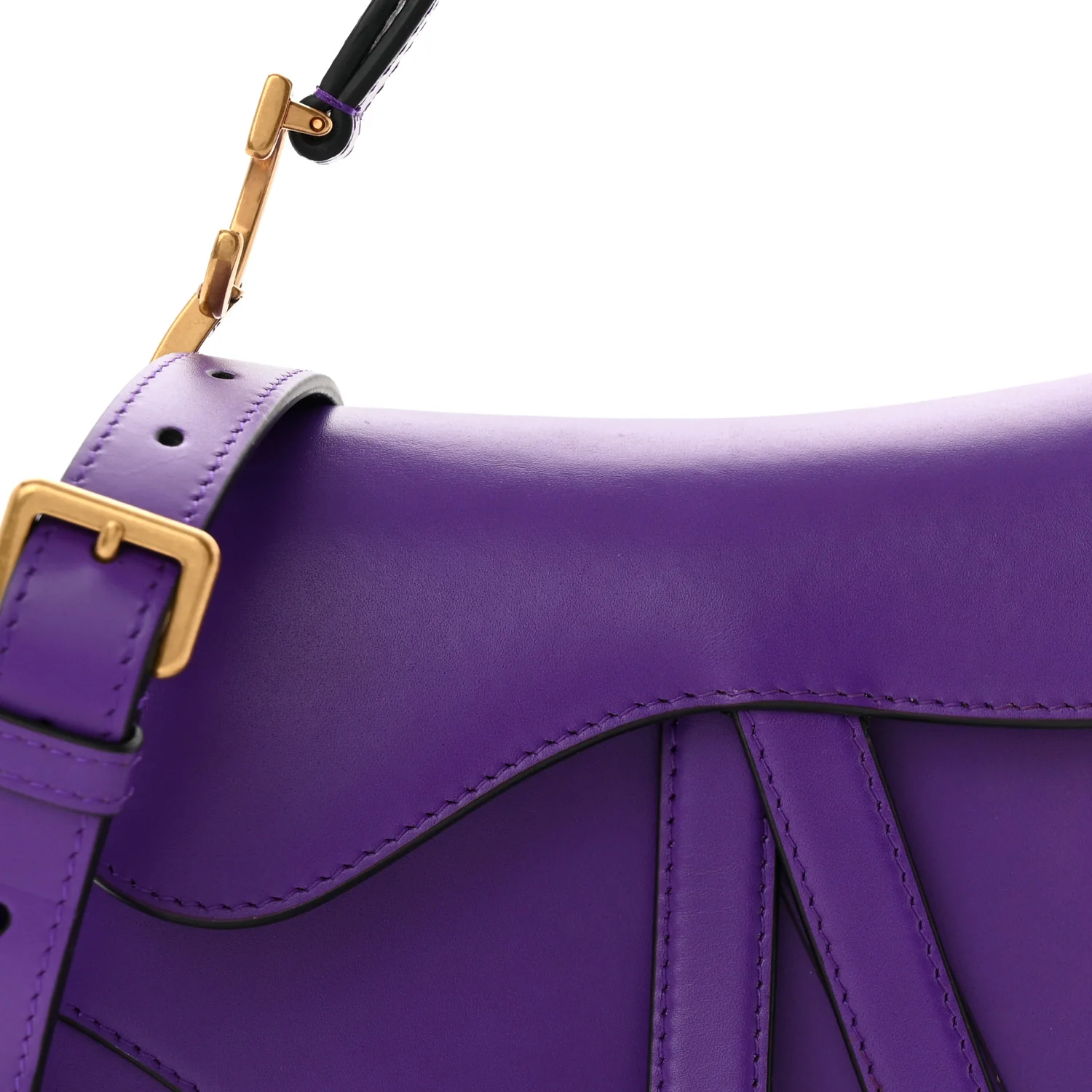 Supple Calfskin Mini Saddle Bag Purple