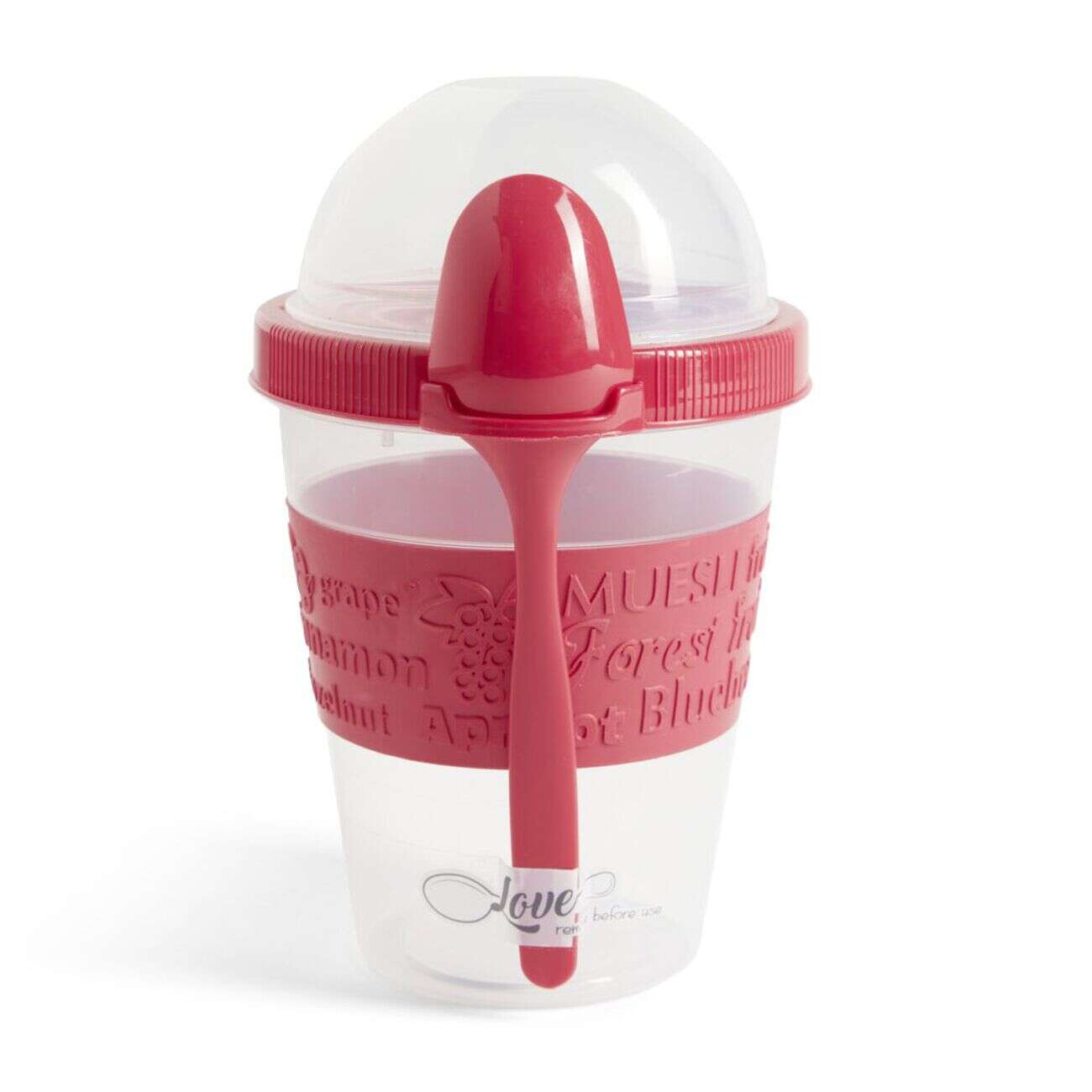 Pot à yaourt avec cuillère lunchbox rouge ou blanc