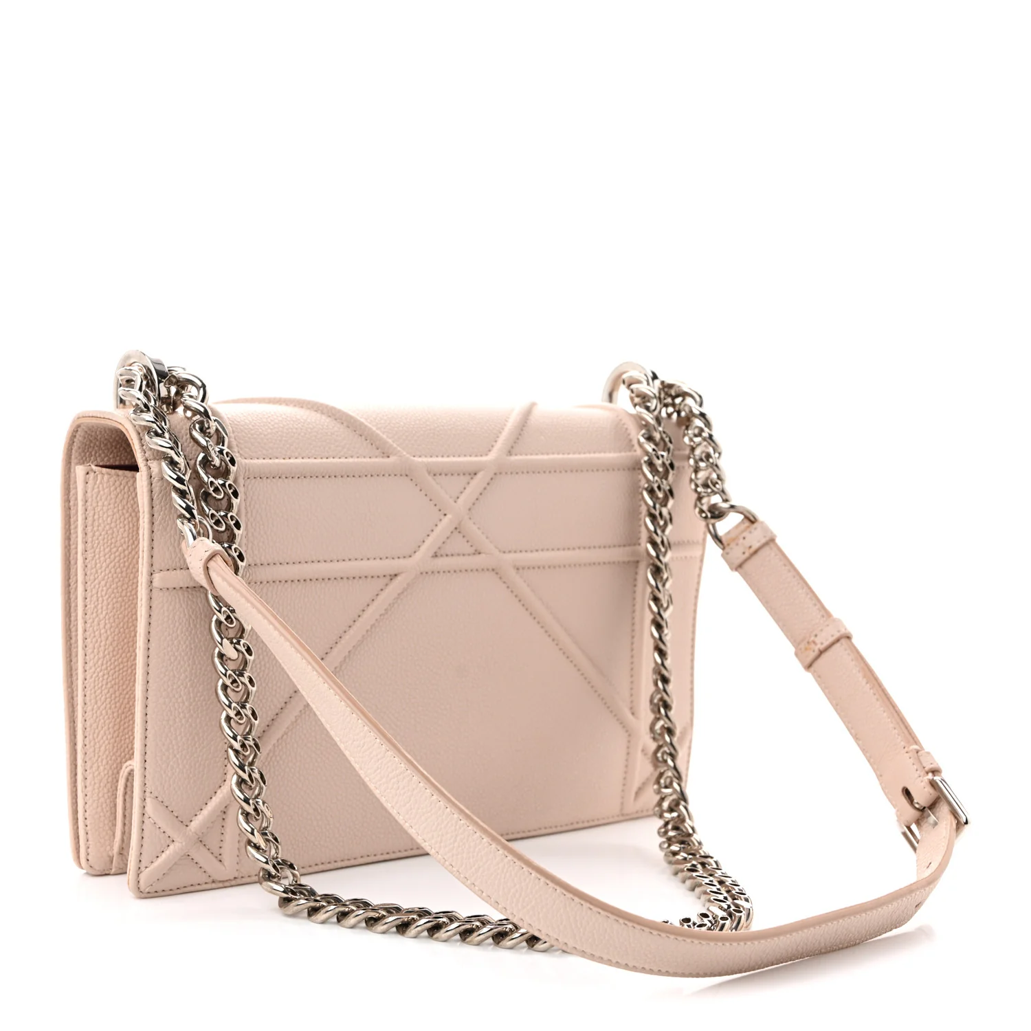 Grained Calfskin Medium Diorama Flap Bag Nude