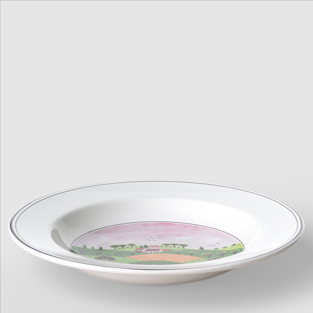 Design Naif Soup bowl - Multi-colored, 8.8'', Premium Porcelain