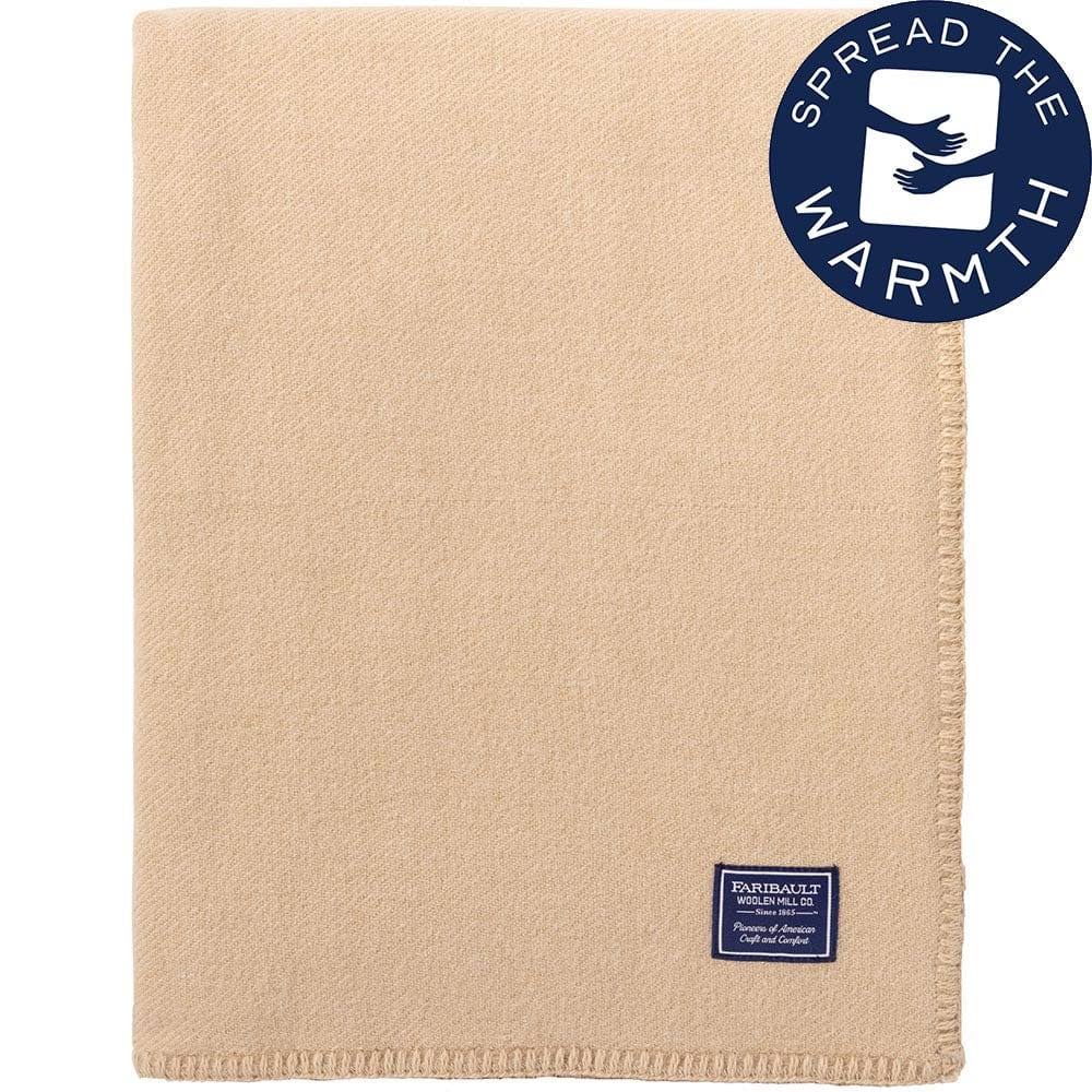 Faribault Mill | Pure & Simple Wool Blanket | Camel | King