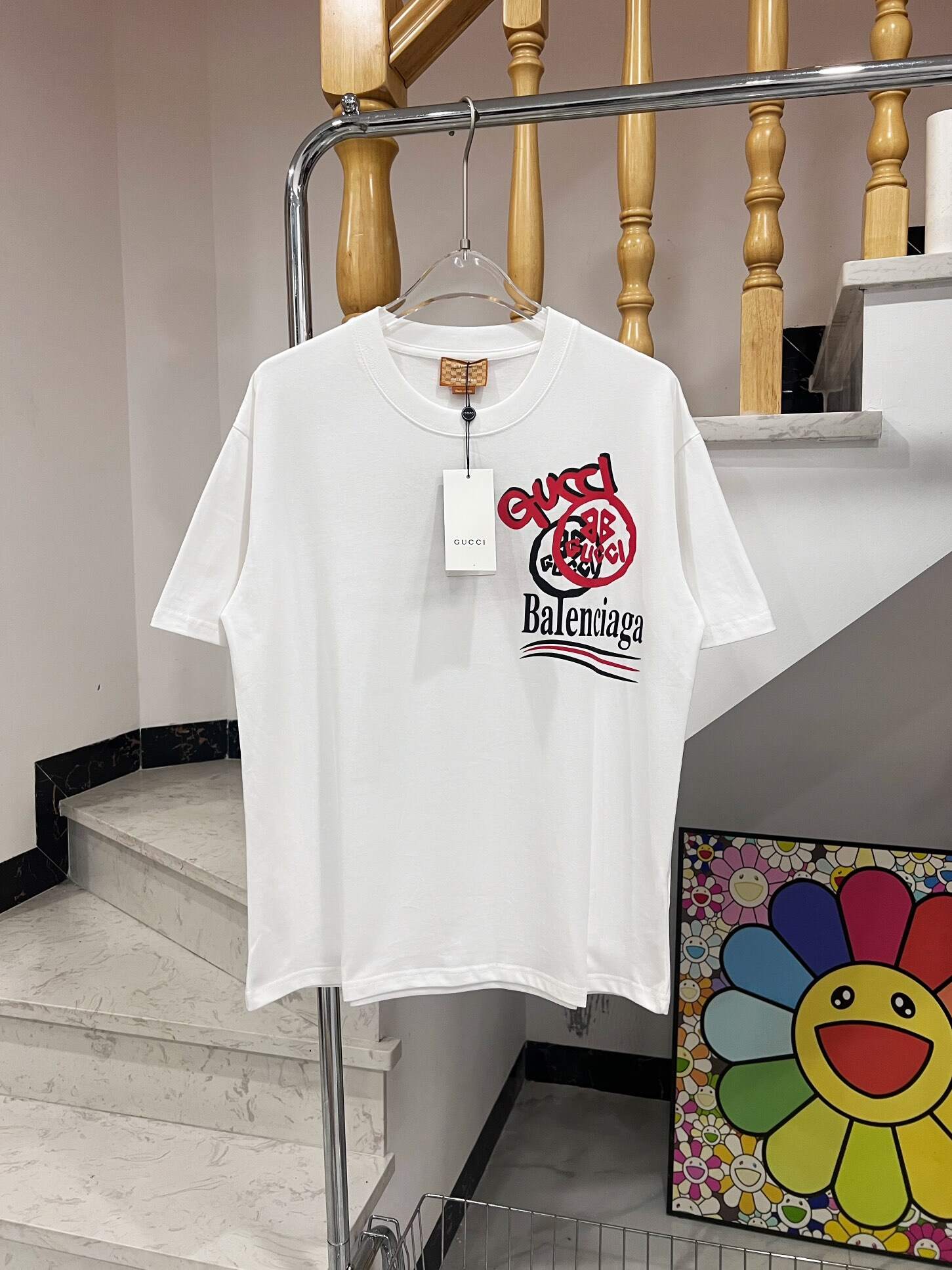 【Gucci ✖️ BALENCIAGA 】（グッチ✖️ バレンシアガ ）半袖Tシャツ 男女兼用半袖Tシャツ