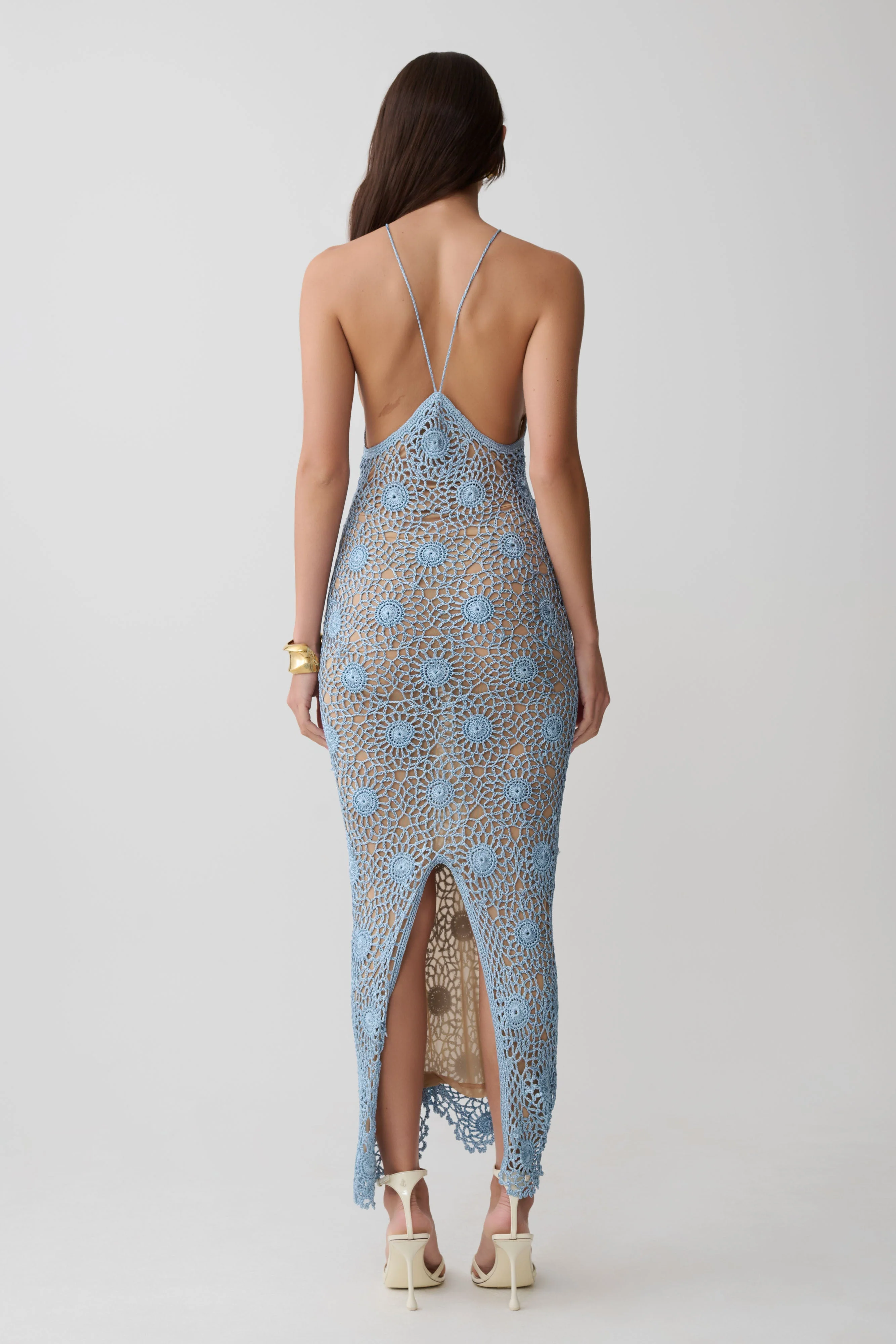 Sam Halter Hand Crochet Maxi Dress - Periwinkle