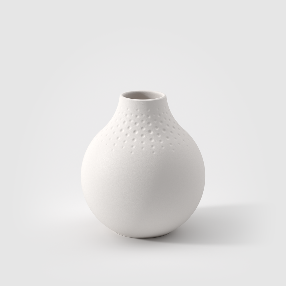 Manufacture Vase - White, 4.4'' x 4.9'', Premium Porcelain