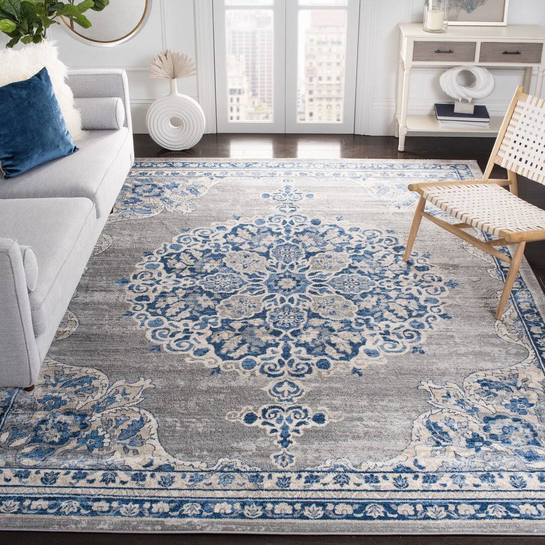 Bungalow Rose Cornett Light Gray/Blue Area Rug Size: Rectangle 6' x 9'
