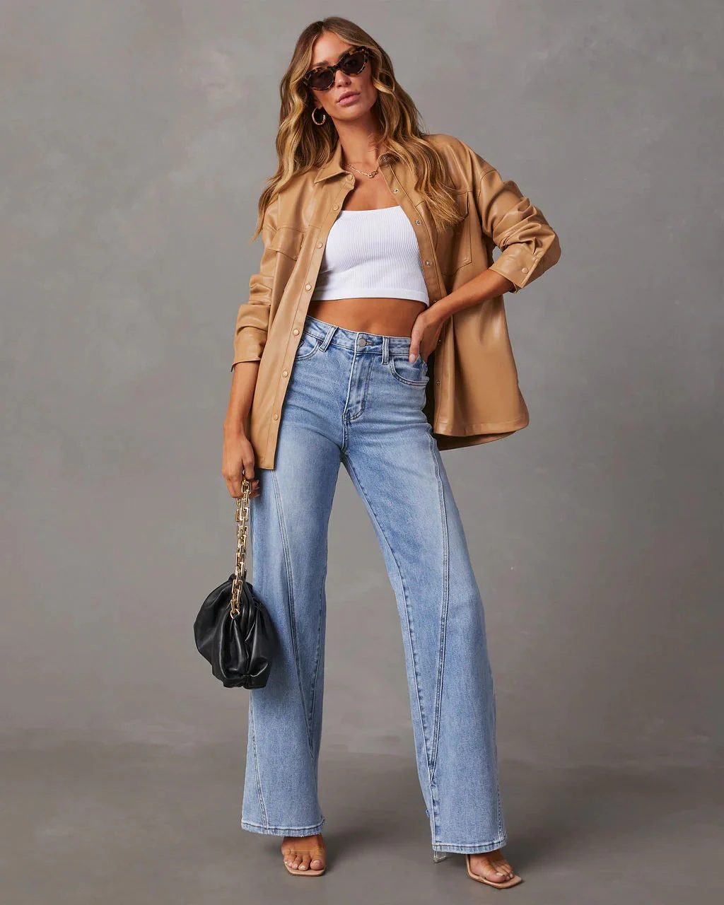 Rhian - Pantalon en Jean Large et Élégant