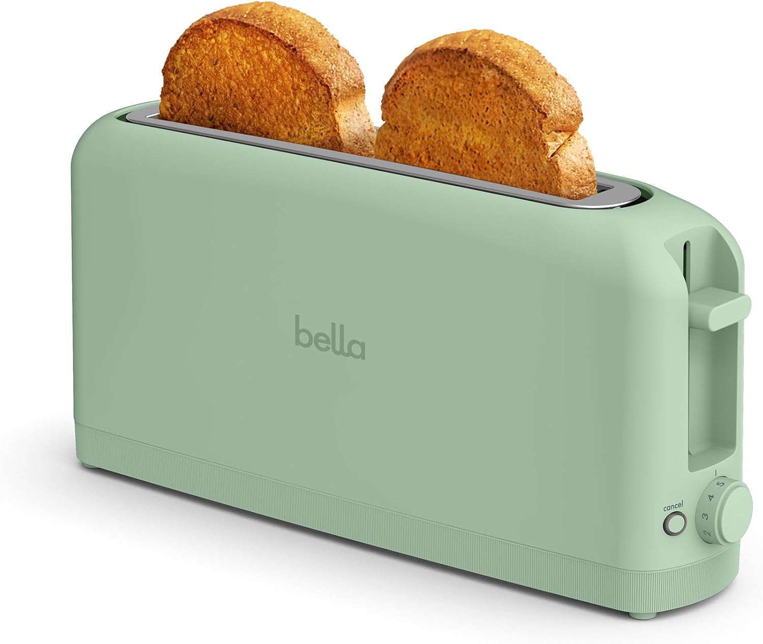bella Fits-Anywhere ™   2-Slice Slim Toaster, Long Slot & Extra Wide, Seaglass