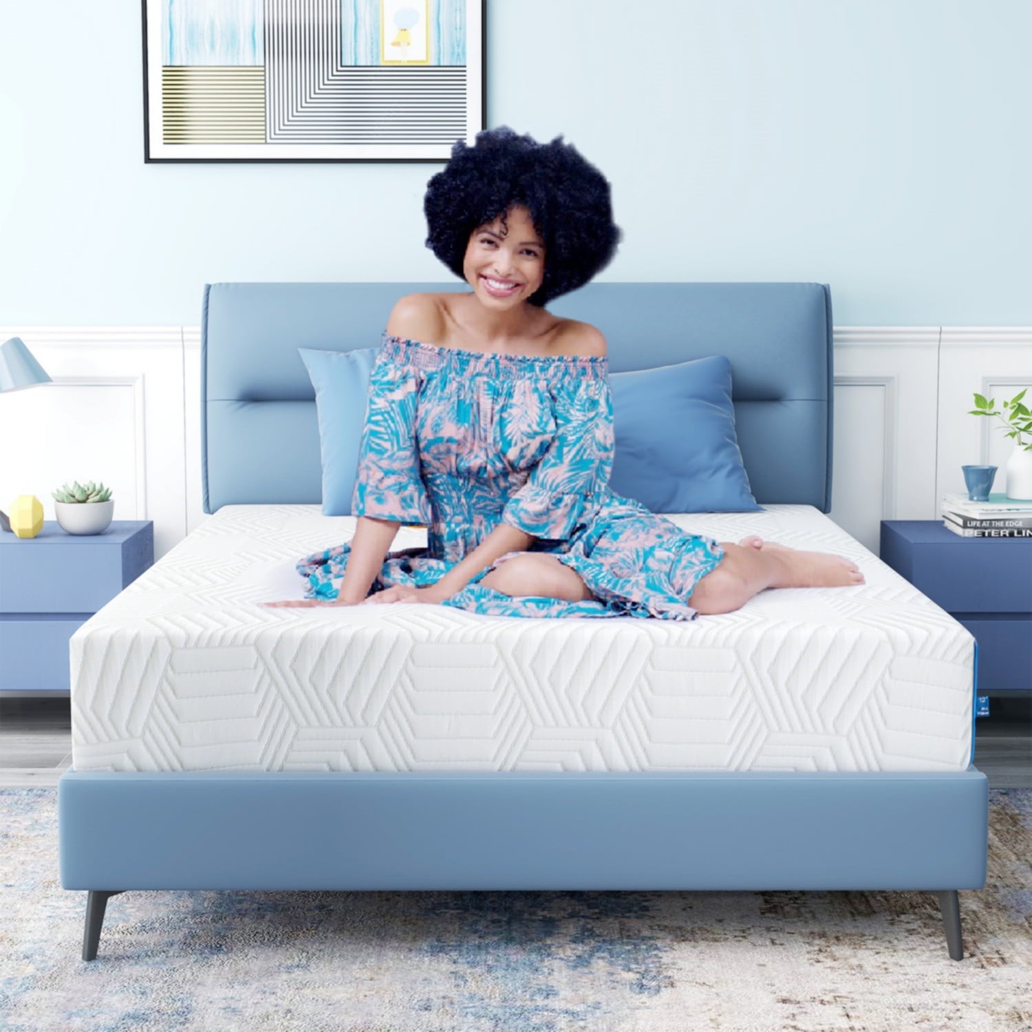 Mattress Bed in a Box. Memory Foam Mattress infused with Green Tea and Cooling Gel.12 inches. Made in USA