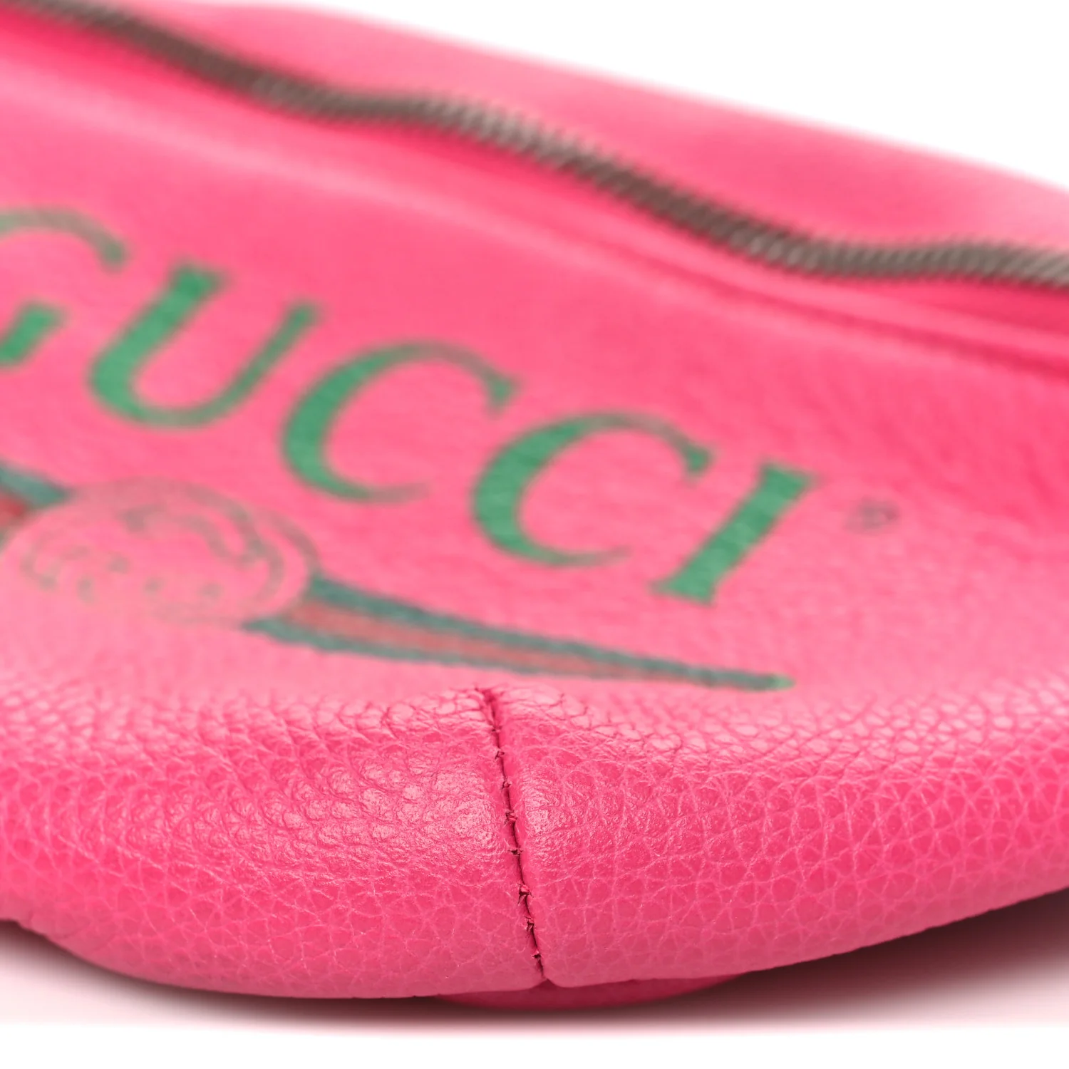 Grained Calfskin Small Logo Belt Bag Box Pink Green