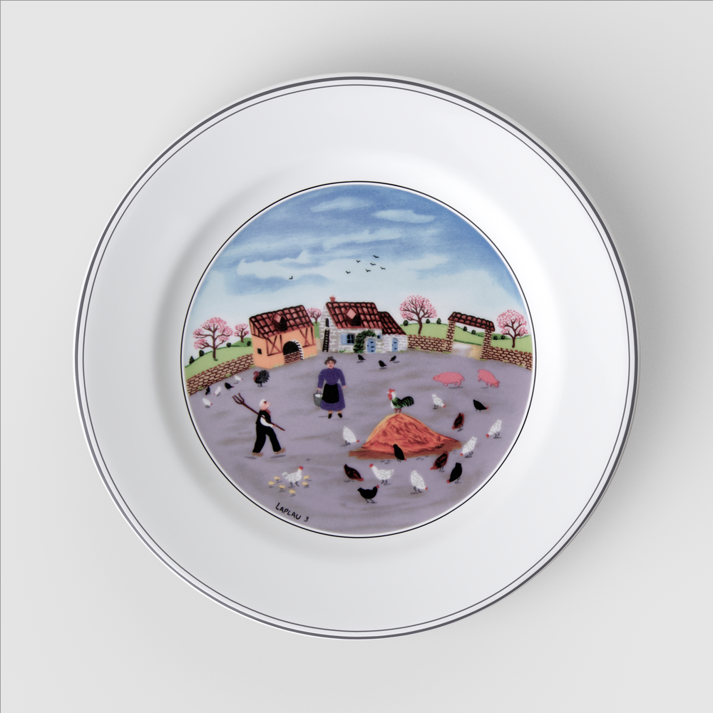 Design Naif Salad/ Dessert Plate - Multi-colored, 8.3'', Premium Porcelain