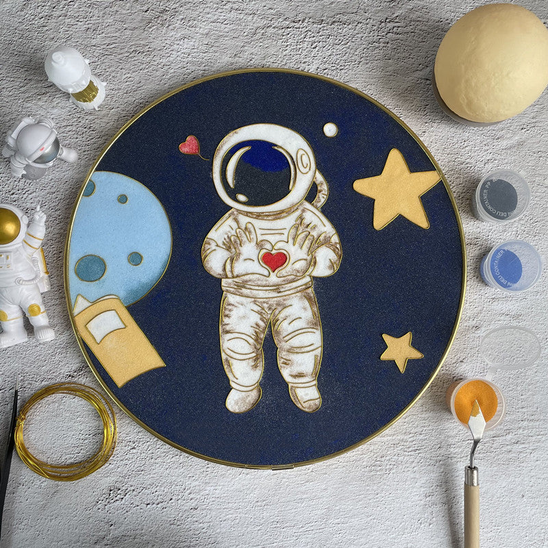 Astronaut,Beginner Cloisonné Enamel DIY Kit, with Tutorial& All Tools