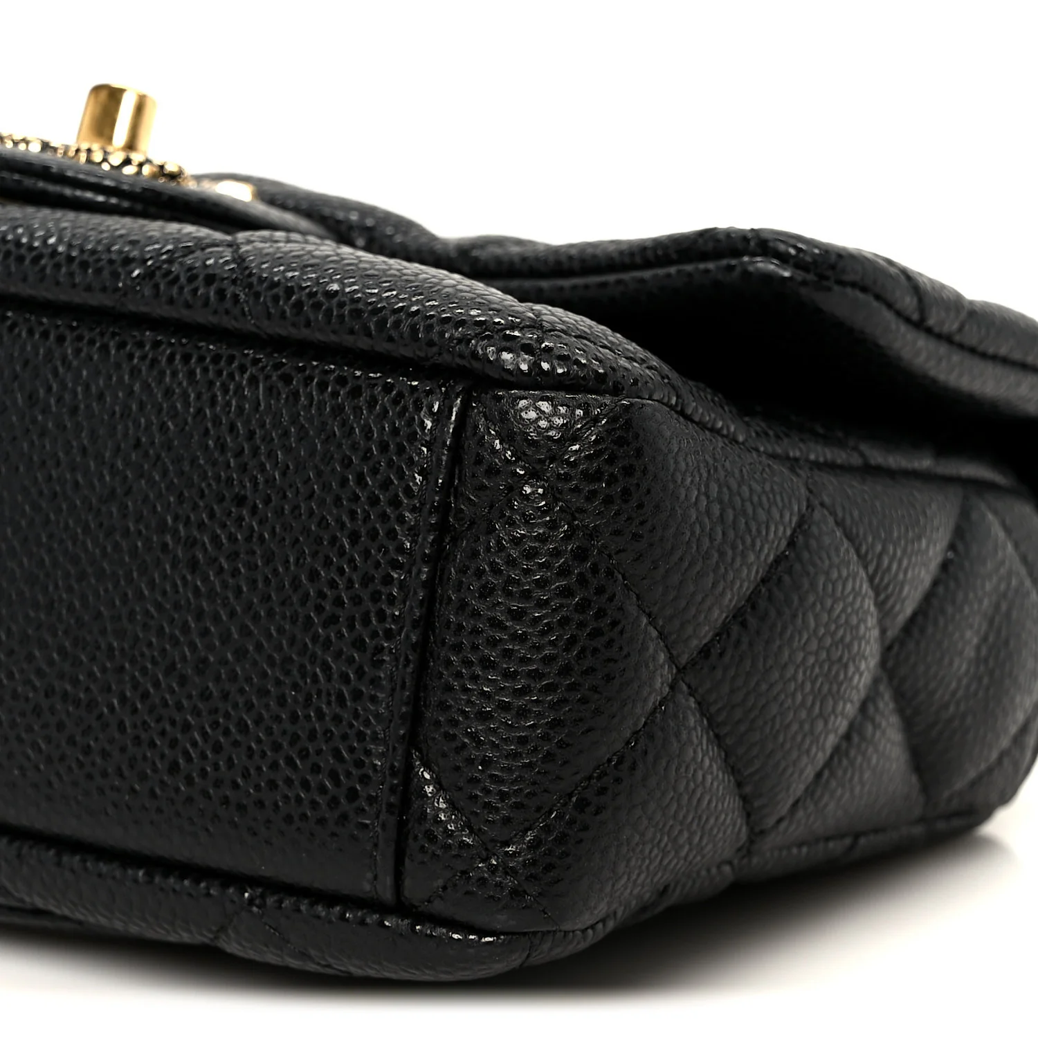Grained Lambskin Quilted Mini Flap Black