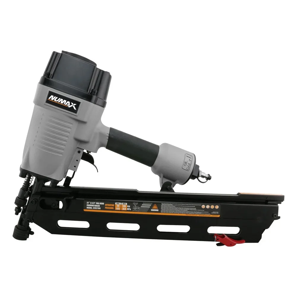 NuMax SFR2190WN Pneumatic 21 Degree 3-1/2 Full Round Head Framing Nailer with Nails (500 Count)