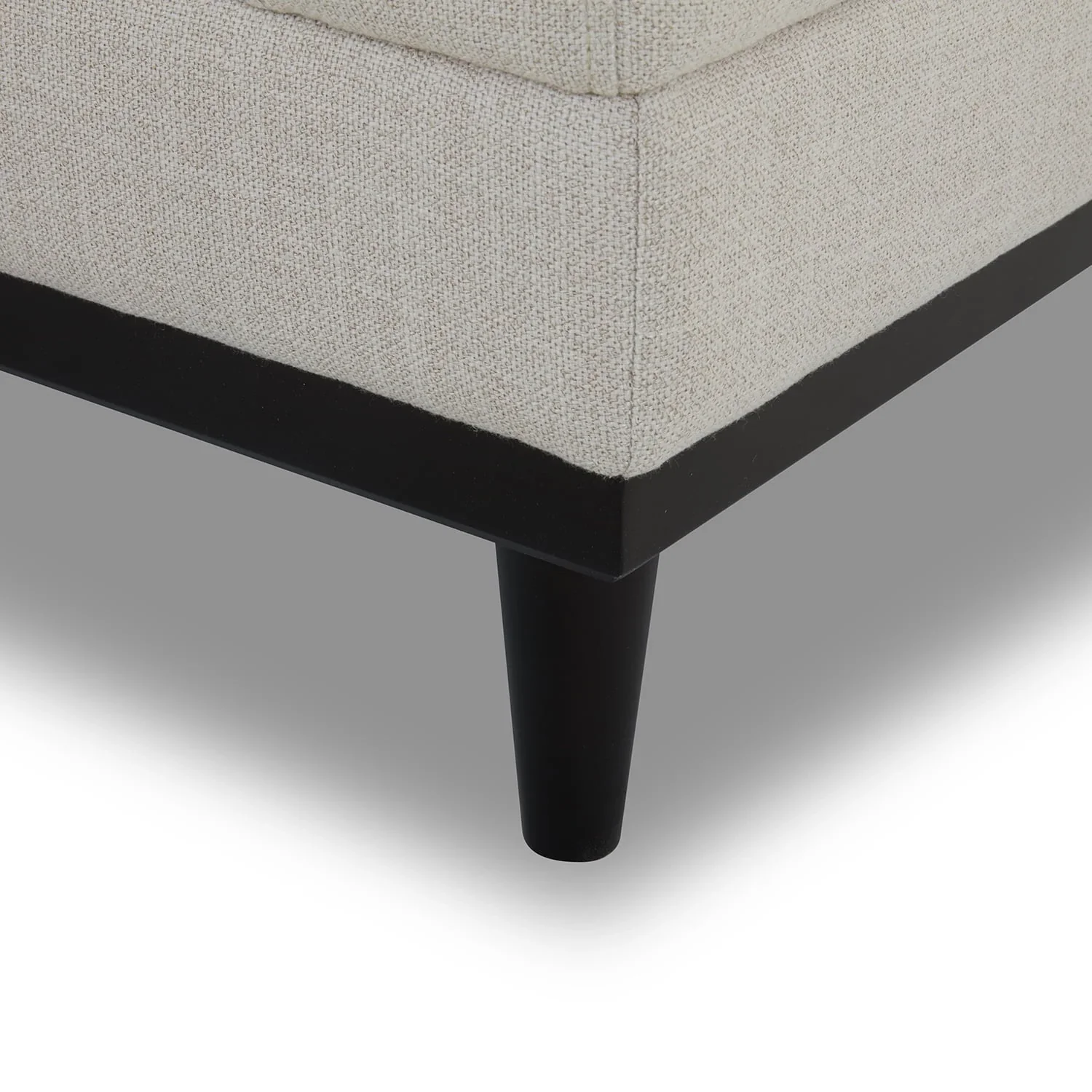Better Homes & Gardens Springwood Square Wood Frame Ottoman, Charcoal Finish