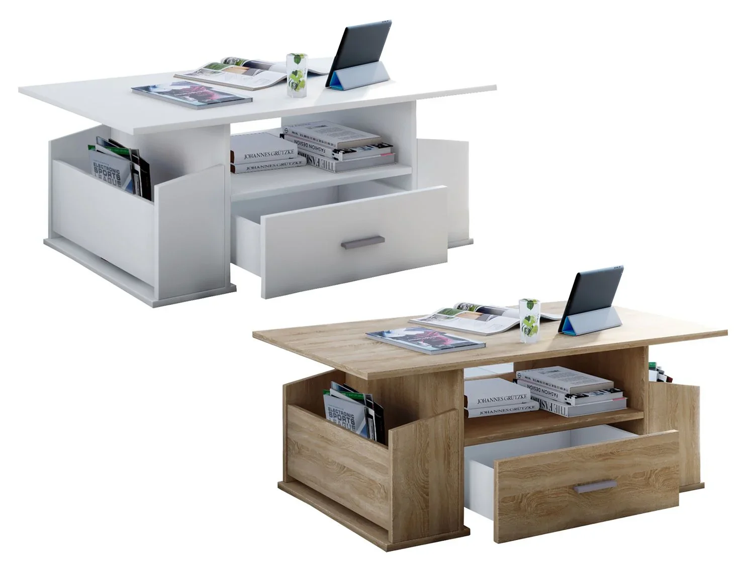 VCM Table basse Junata, avec tiroir, 44 x 110 x 52 cm