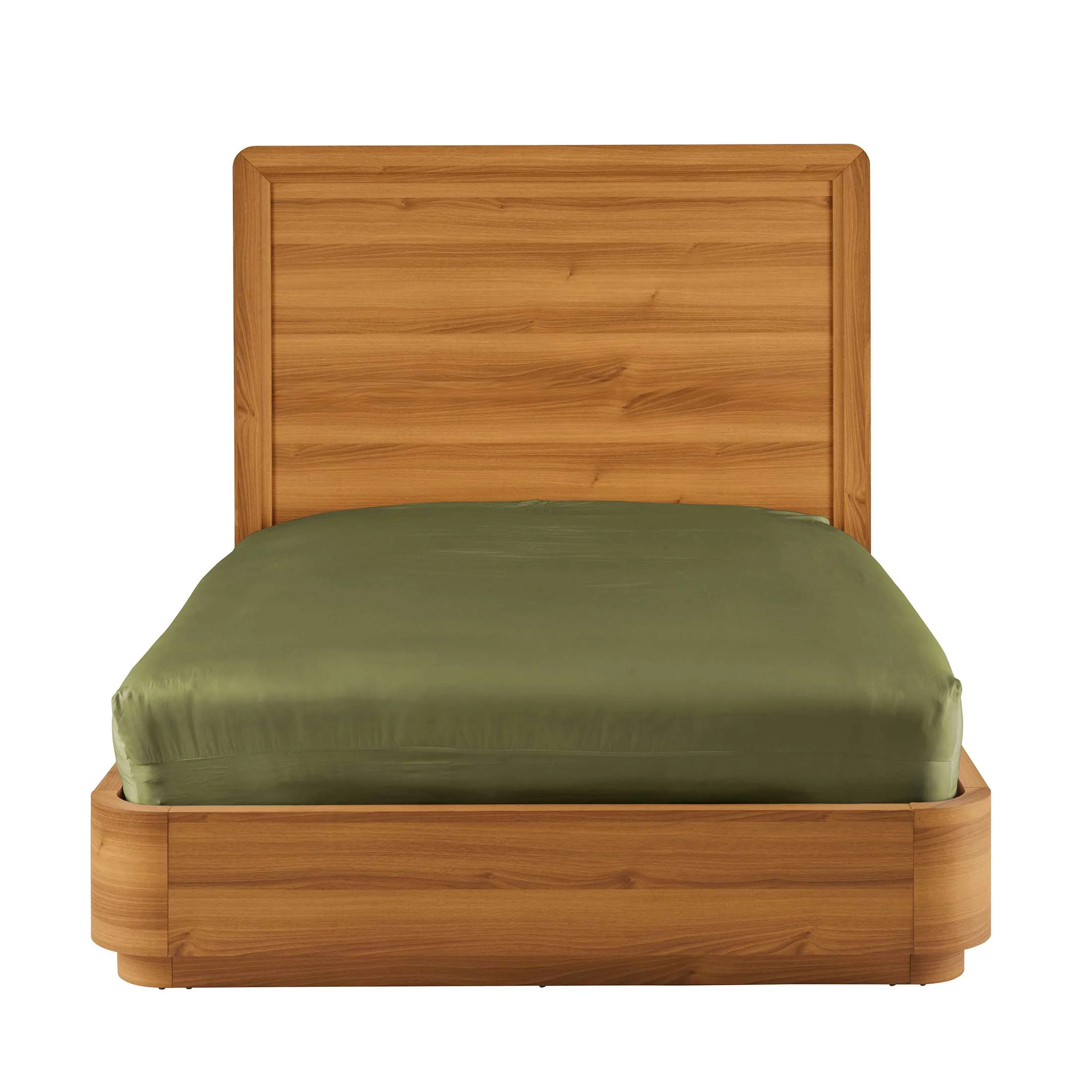 Juliet Curved Wood Platform Bed, Queen, Honey Brown - Image 3
