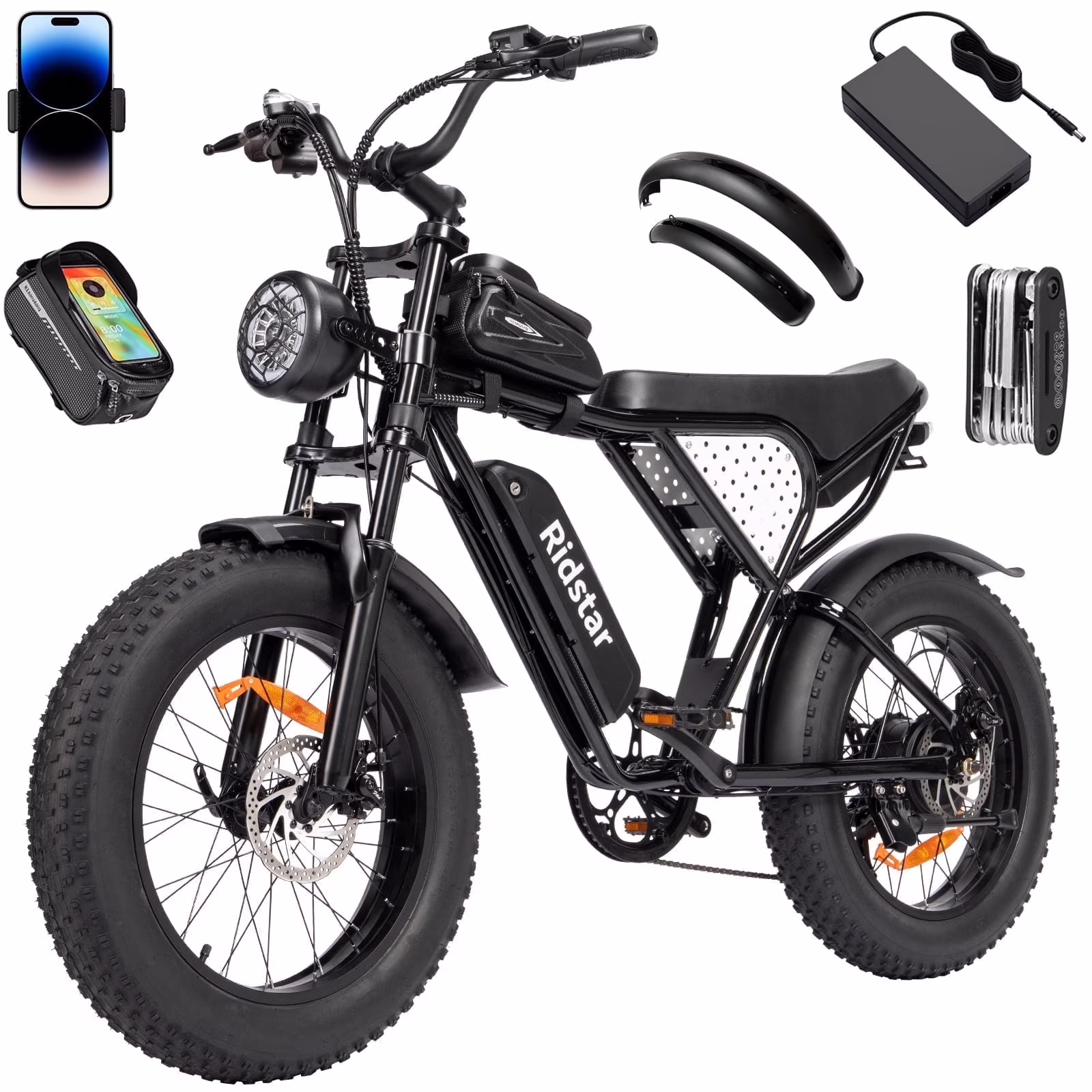 Electric Bike for Adults,Peak 1500W 30MPH,48V 15.6Ah Electric Bicycle,Full Suspension Mountain Bike UL2849(20inch-1000W-48V 15.6AH)