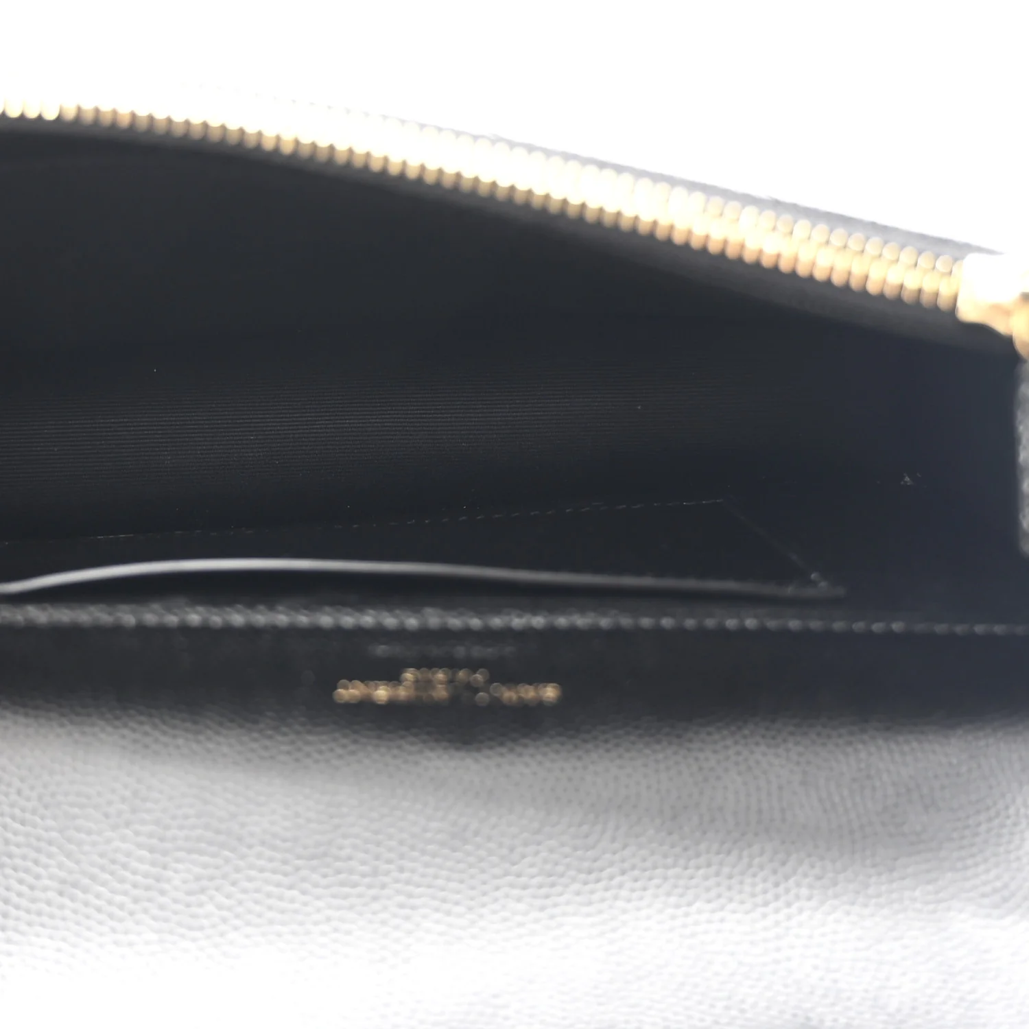 Grain De Poudre Matelasse Chevron Monogram Envelope Chain Wallet Black