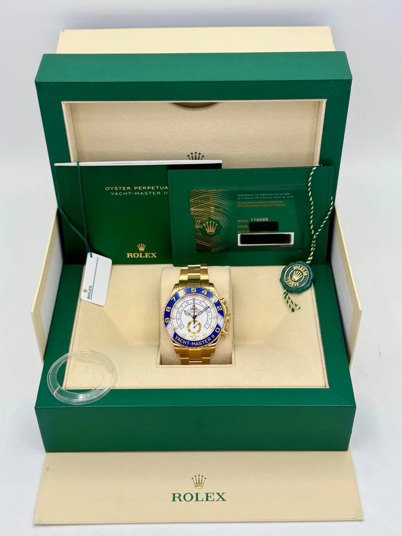 [Super Clone]Rolex Yacht-Master II 44mm 116688 18K Yellow Gold White Dial