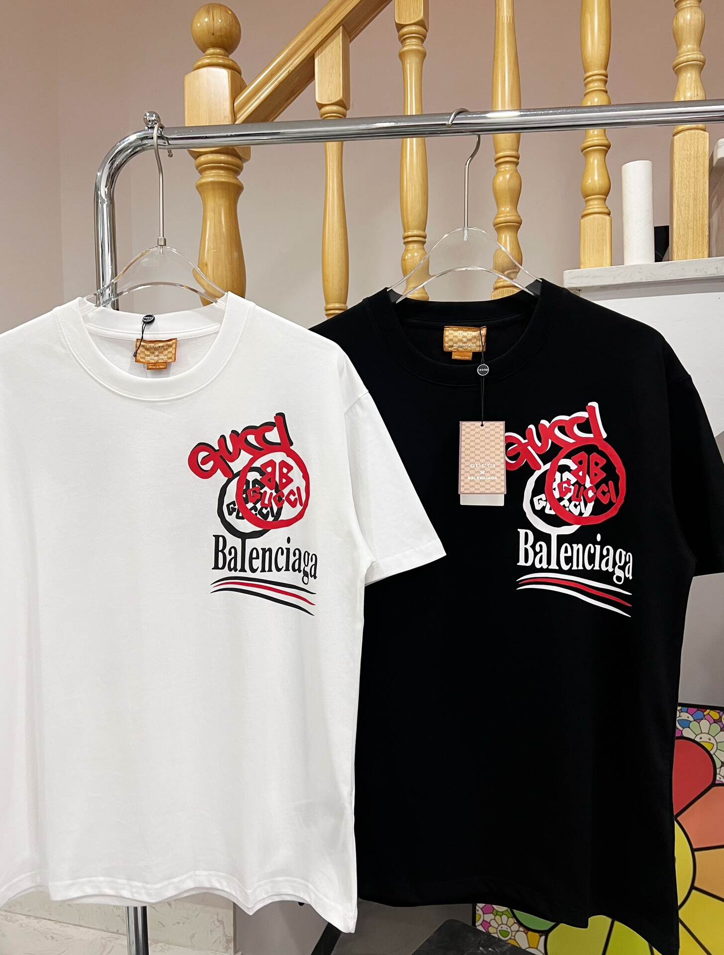 【Gucci ✖️ BALENCIAGA 】（グッチ✖️ バレンシアガ ）半袖Tシャツ 男女兼用半袖Tシャツ