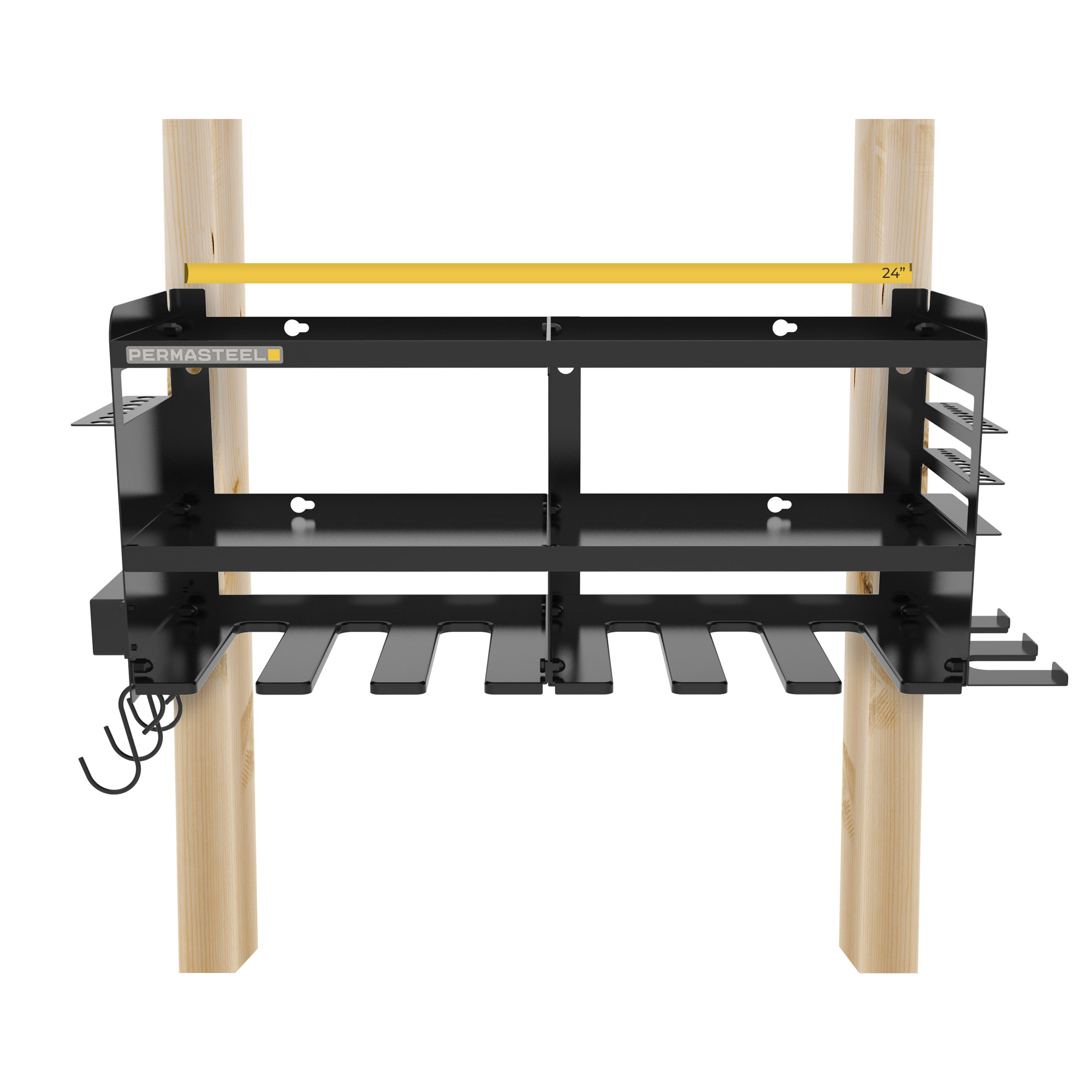 Permasteel 24.6″ 6-Bay Heavy Duty Wall Mounted Power Tool Organizer