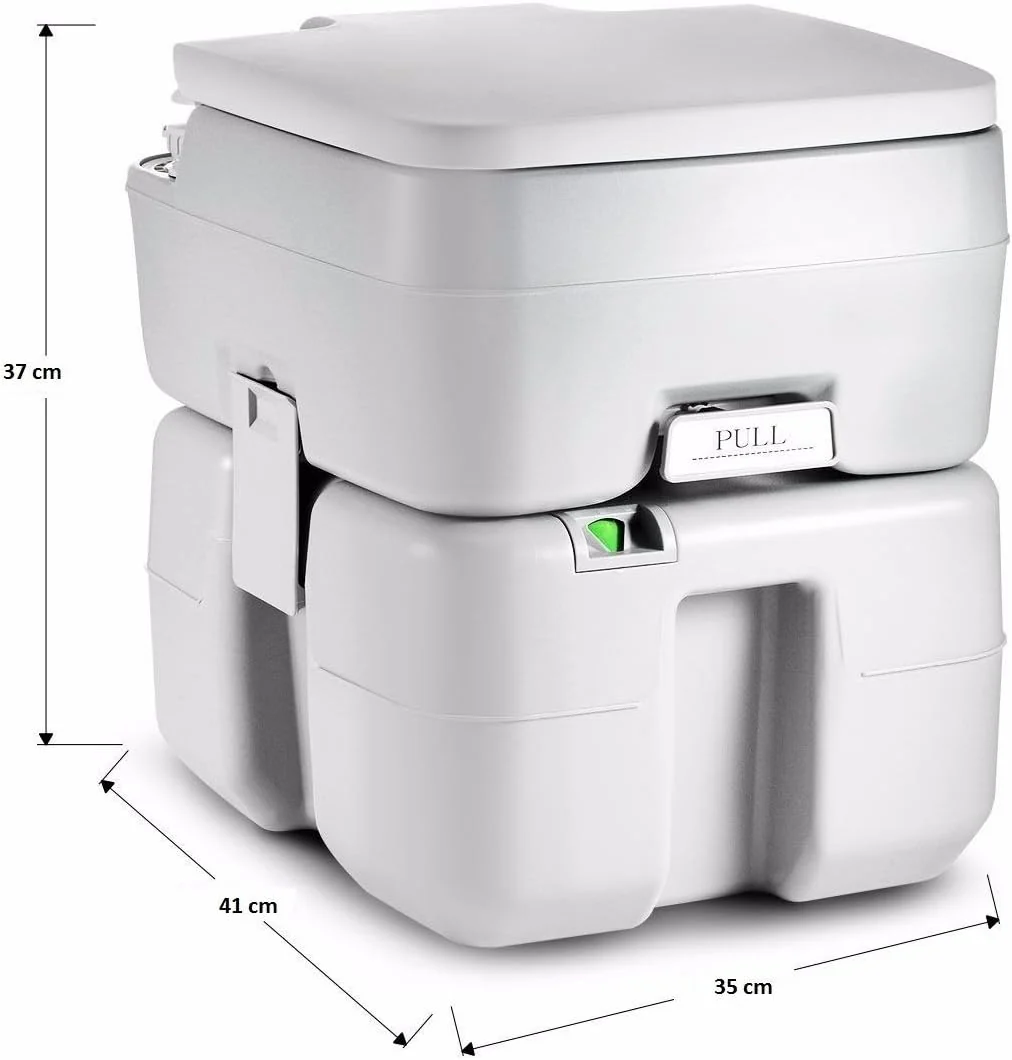 Portable Toilet with Carry Bag – Indoor Outdoor Toilet with CHH Piston Pump & Level Indicator – 5.3 Gallon Large Waste Tank – 100-120 Flushes for RV, Camping, Hiking & Boating, SLCATL320