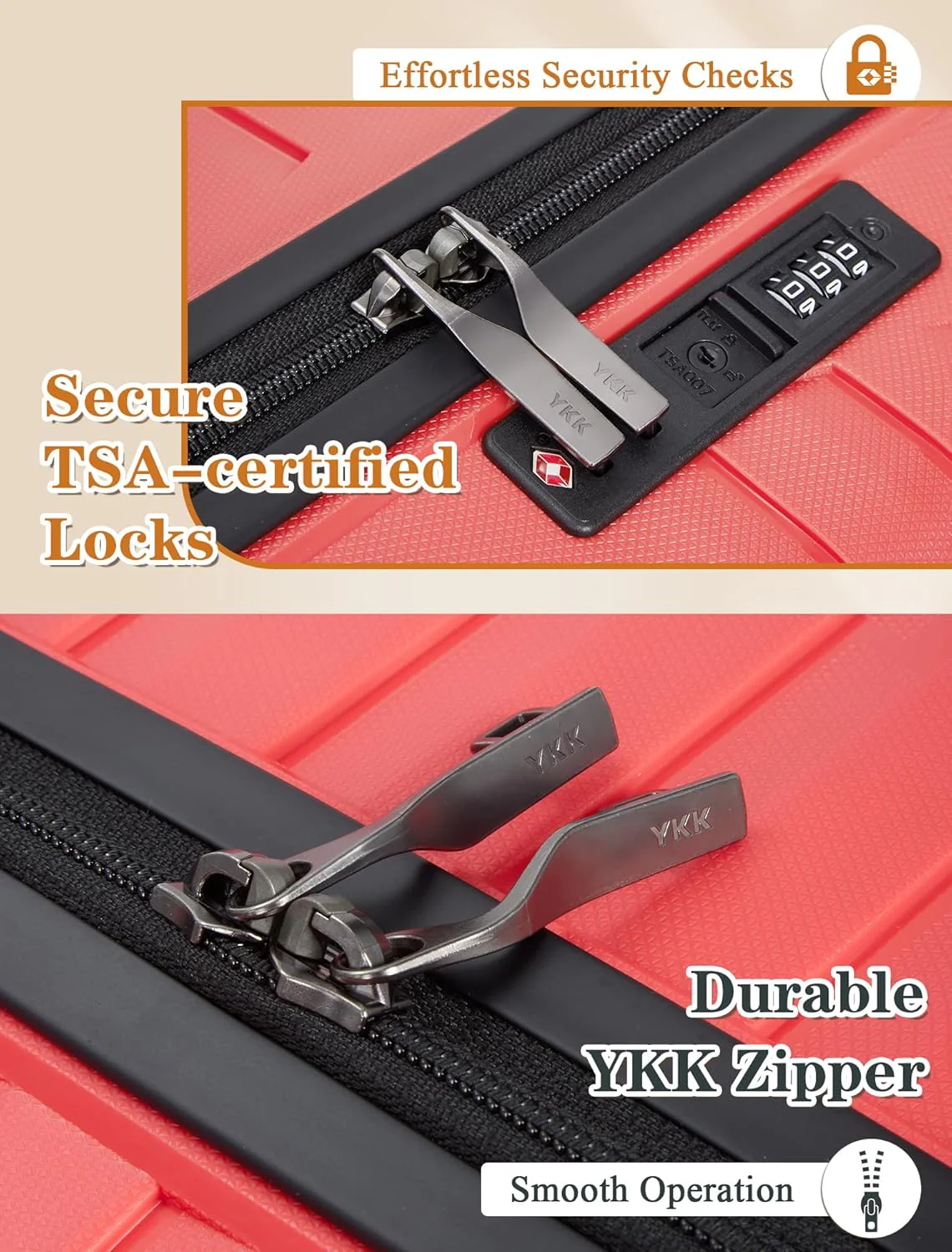 Ensemble de 5 valises à roulettes, valise rigide en ABS avec roulettes multidirectionnelles