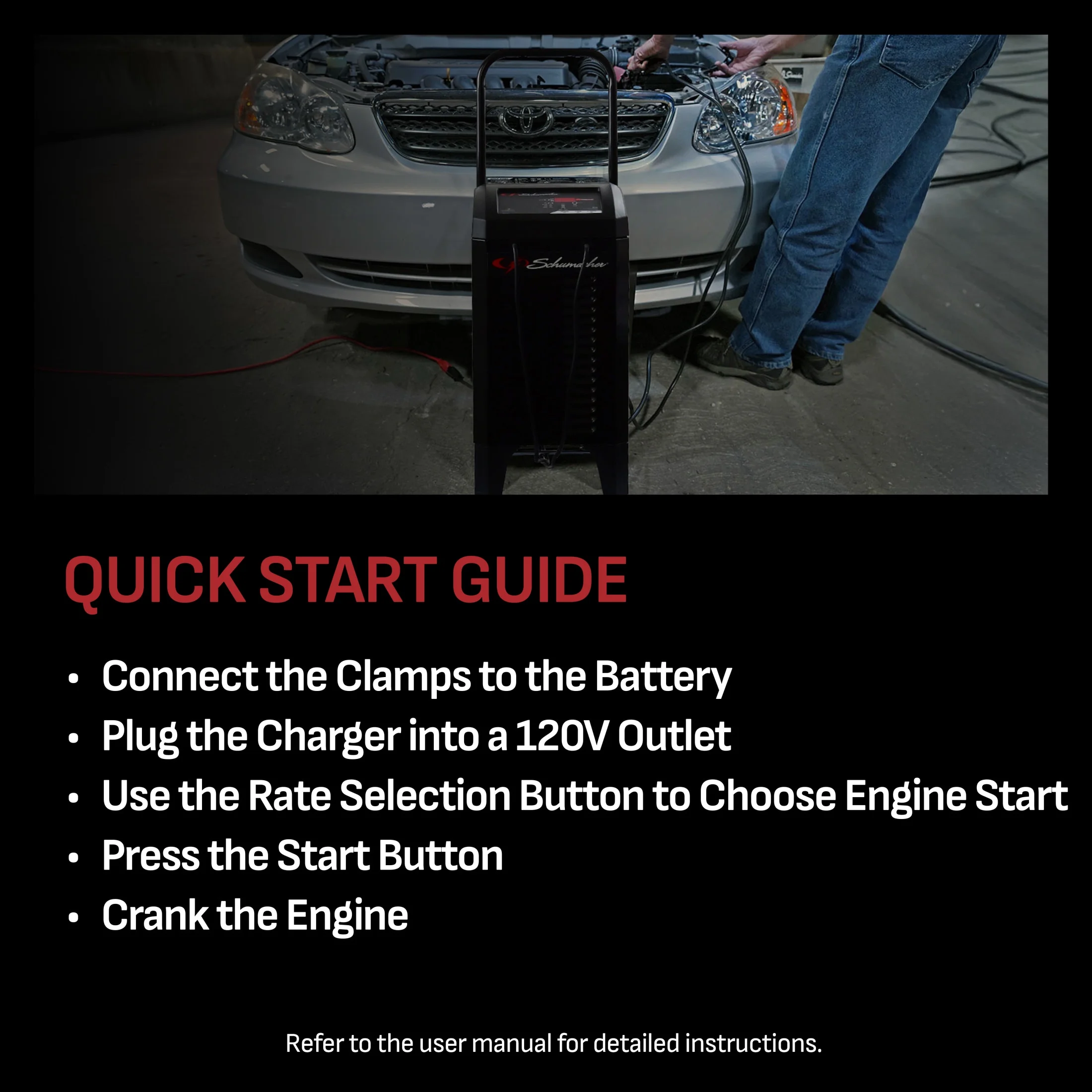 Electric Wheeled Automatic 6A Car Battery Charger/200A Engine Starter, Maintainer, 40A Boost, 6V/12V Sport, Auto, Marine Batteries, SC1353 - Image 2