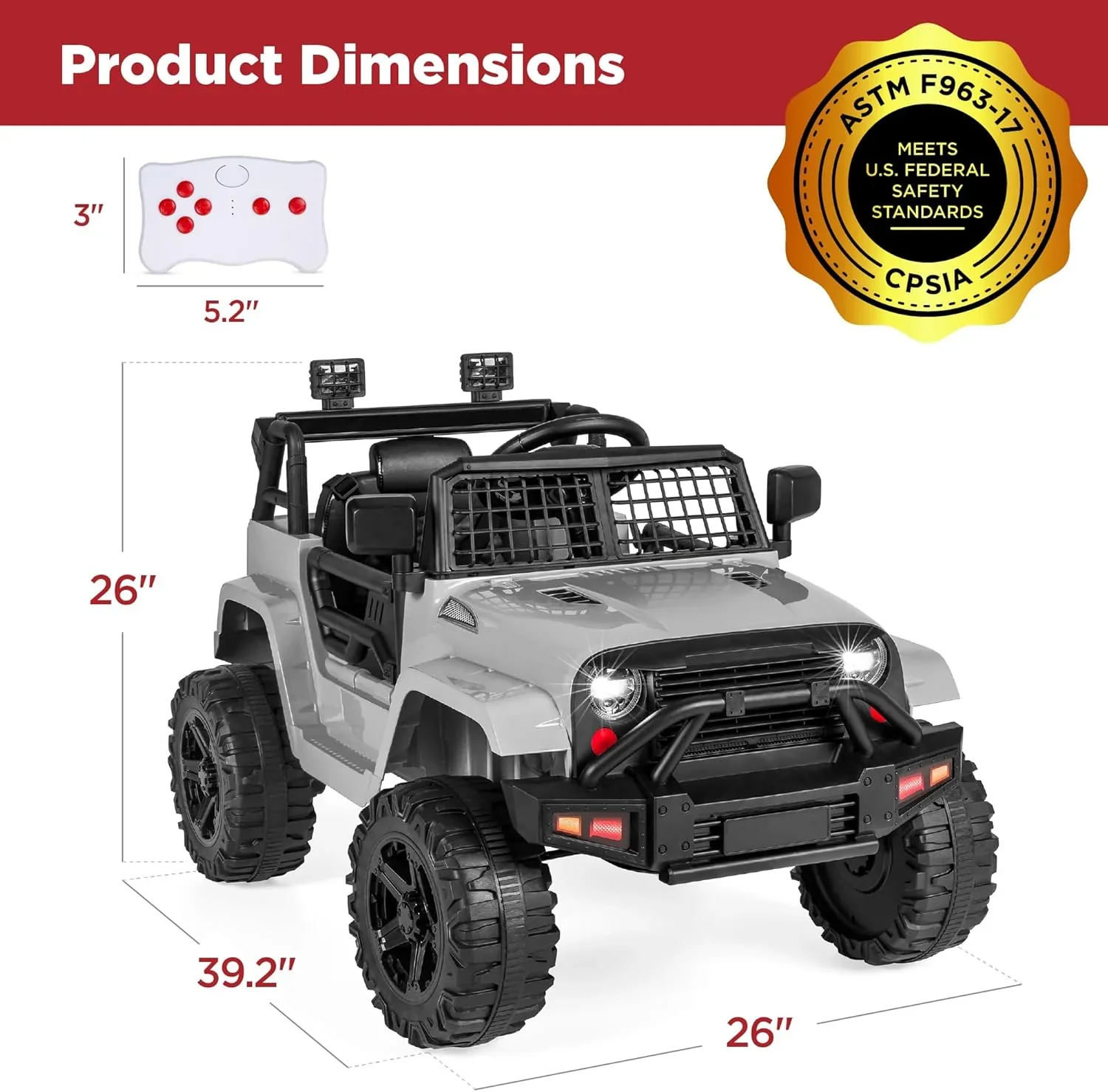Camion électrique pour enfants Best Choice Products 12V avec suspension à ressorts et lumières LED