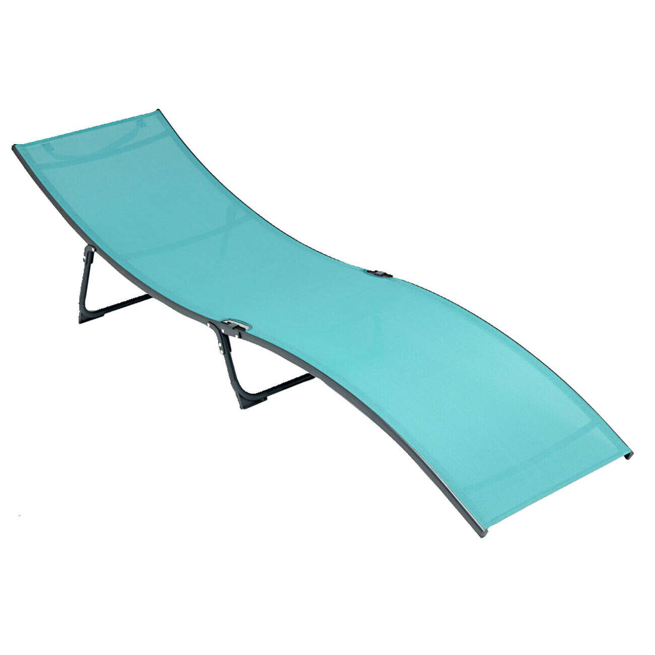 Bain de soleil Weavy acier et textilène vert et gris 198x54xH50cm