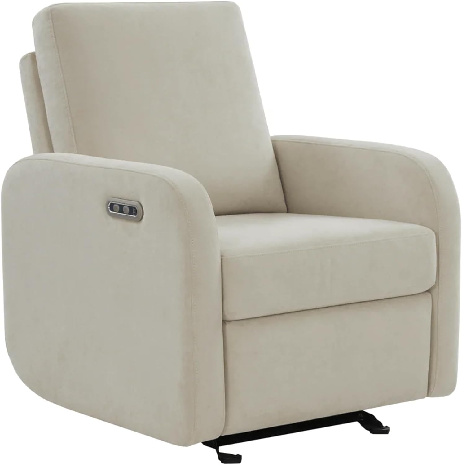 Nurture& The Porto Power Glider Recliner for Nursery | Modern Glider Chair with Power Recline | Built - in USB Charging Port | Space-Saving Design for Small Nurseries and Shared Spaces, Ivory