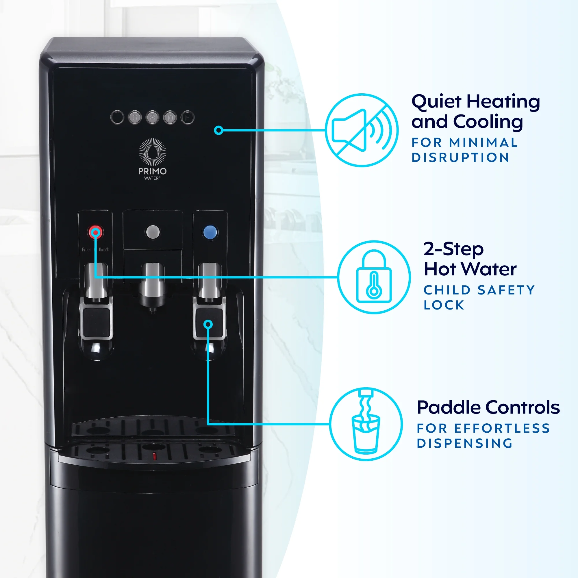Bottom Loading Pro 2 Temp Water Dispenser with Single-Serve Coffee Maker, Black(Black) - Image 5