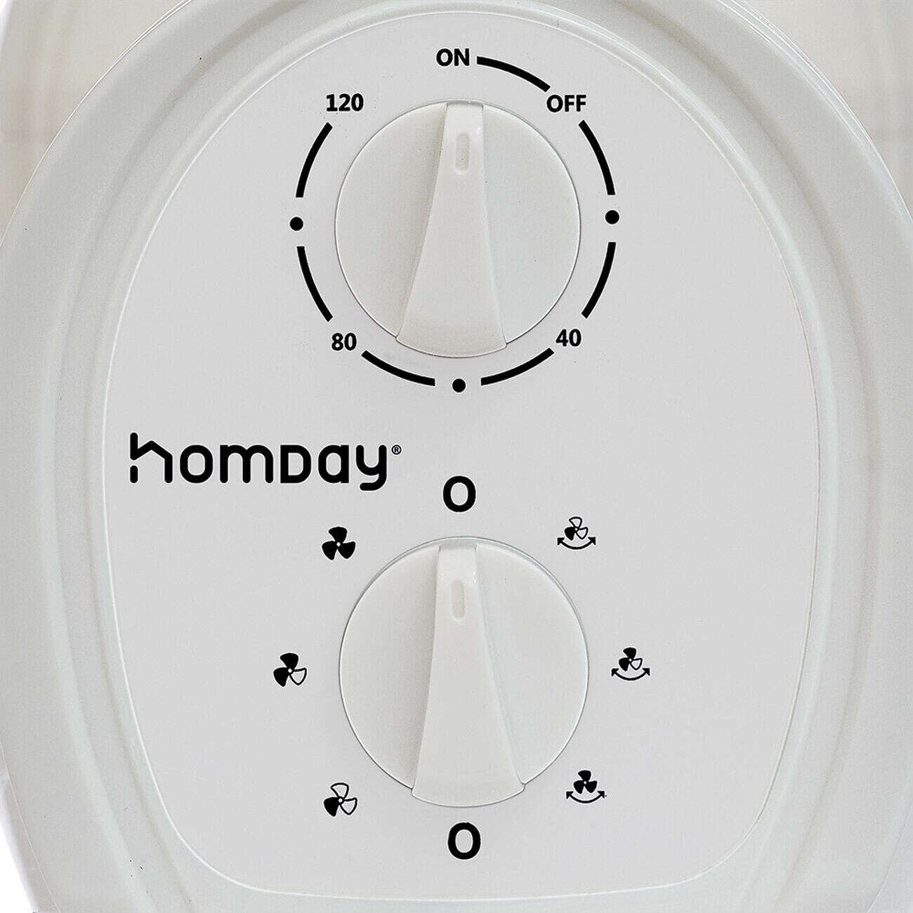 Ventilateur tour oscillant blanc 24x24xH75cm 45W