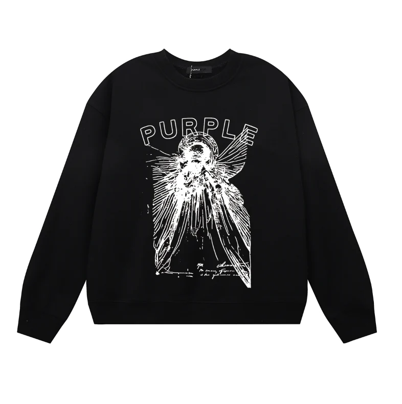 Purple Men's Long-Sleeve T-shirt Sweatshirt 1134