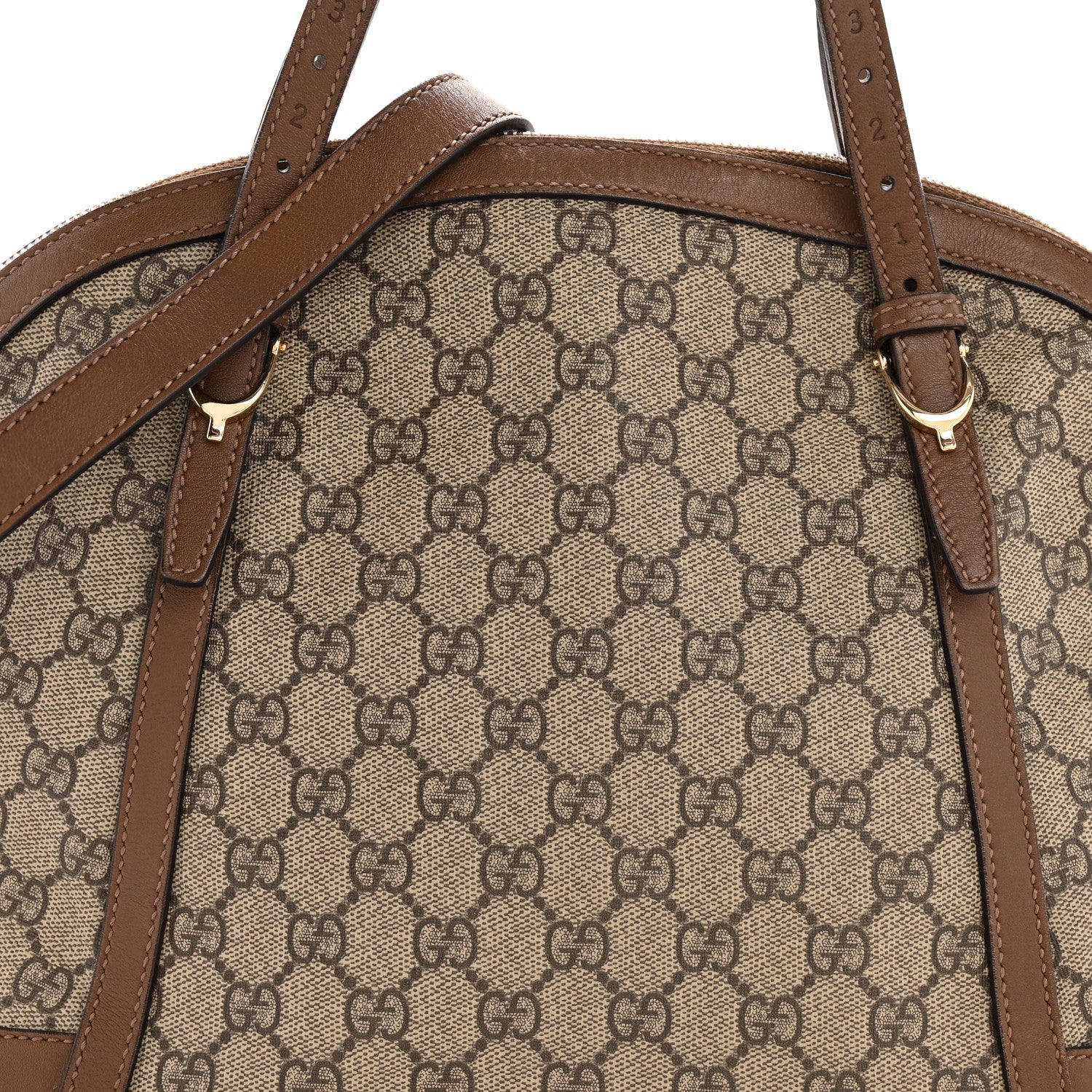 GG Supreme Monogram Medium Nice Top Handle Dome Bag Brown