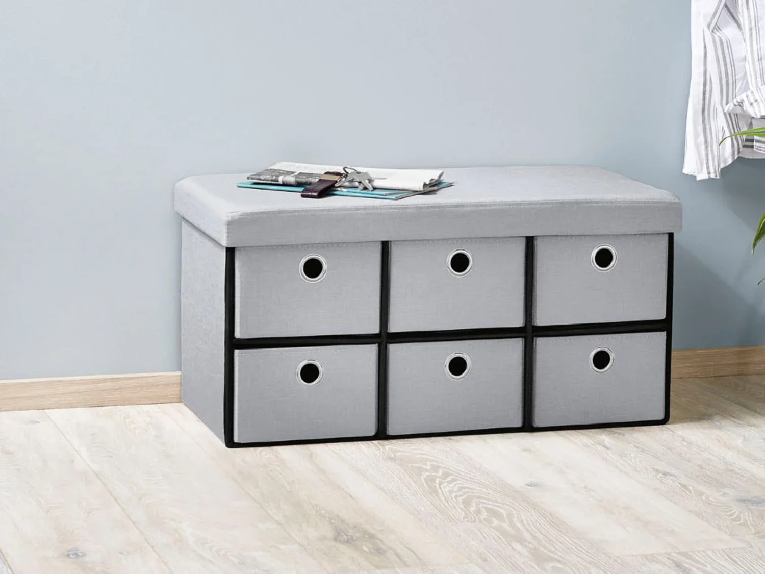 LIVARNO home Banc-coffre de rangement, avec 6 tiroirs