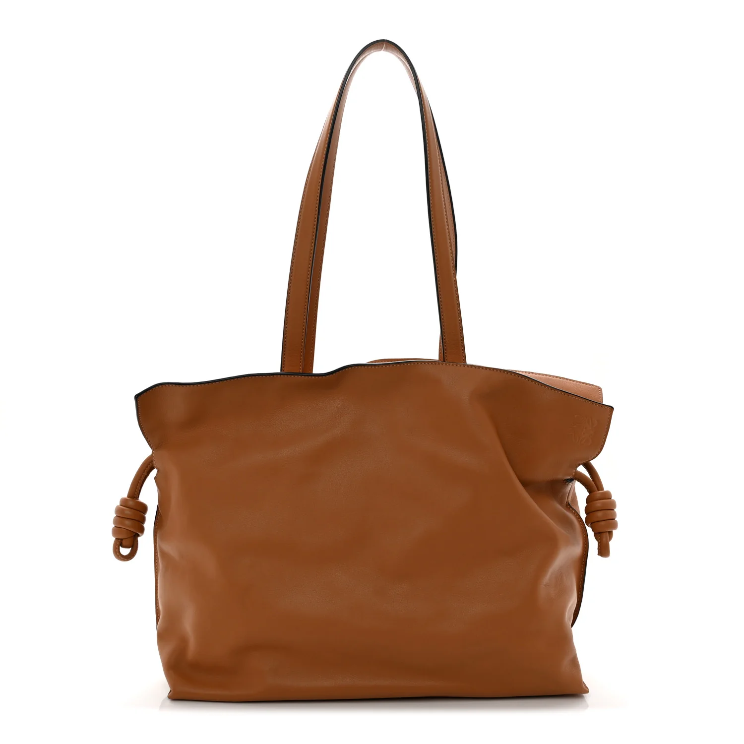 Calfskin Large Flamenco Knot Bag Warm Desert