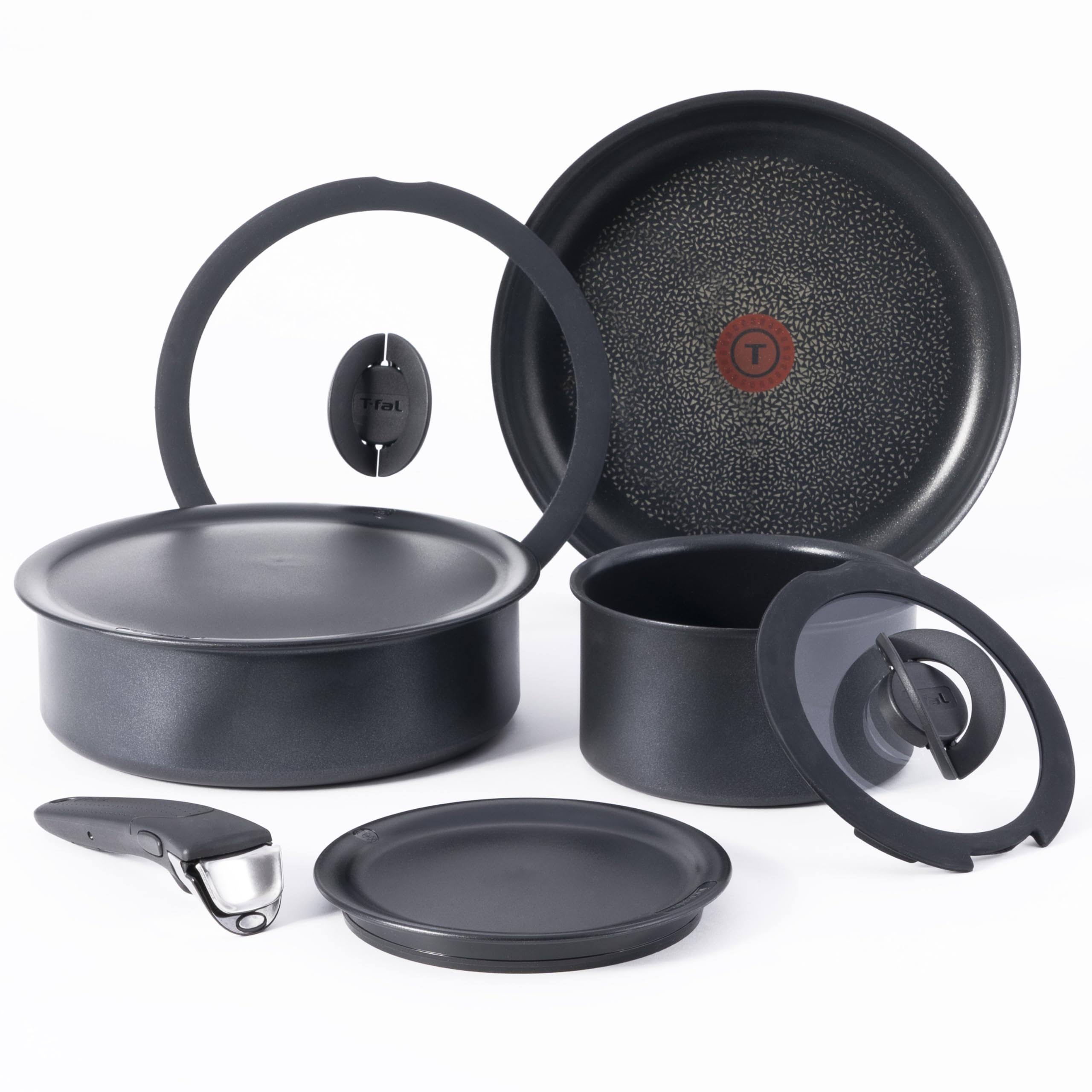 T-Fal Ingenio Expertise Aluminum Nonstick 13-Piece Cookware Set - Black